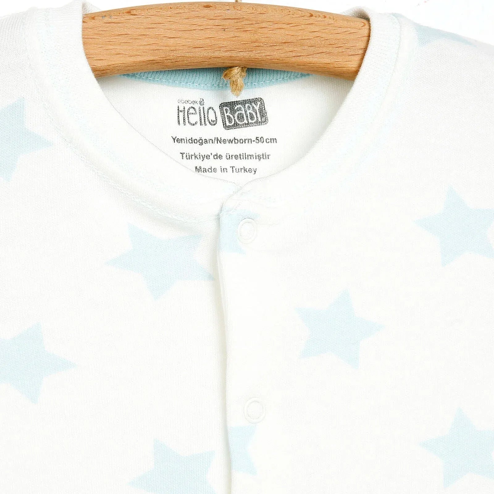 HelloBaby Newborn Baby Boy Footed Jumpsuit - Ecru - mezetto ebebek ebebek