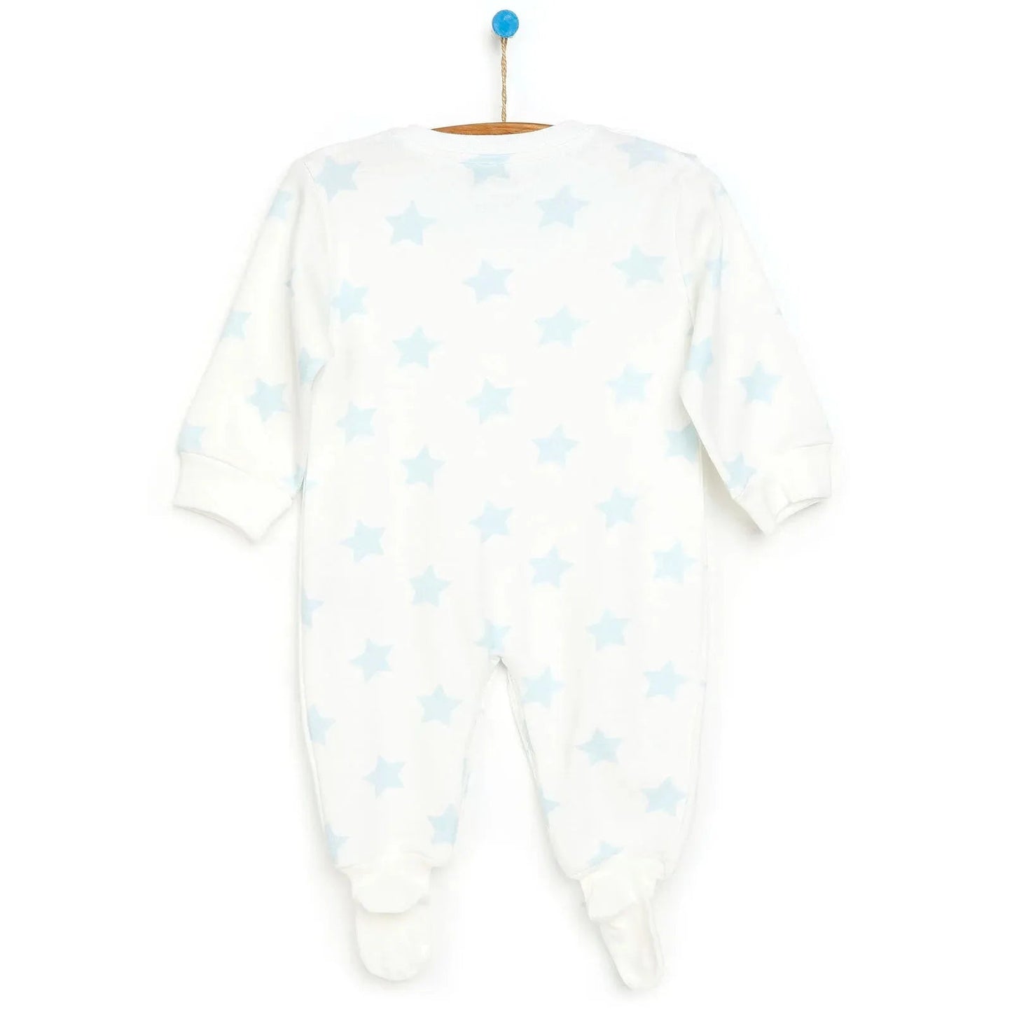 HelloBaby Newborn Baby Boy Footed Jumpsuit - Ecru - mezetto ebebek ebebek