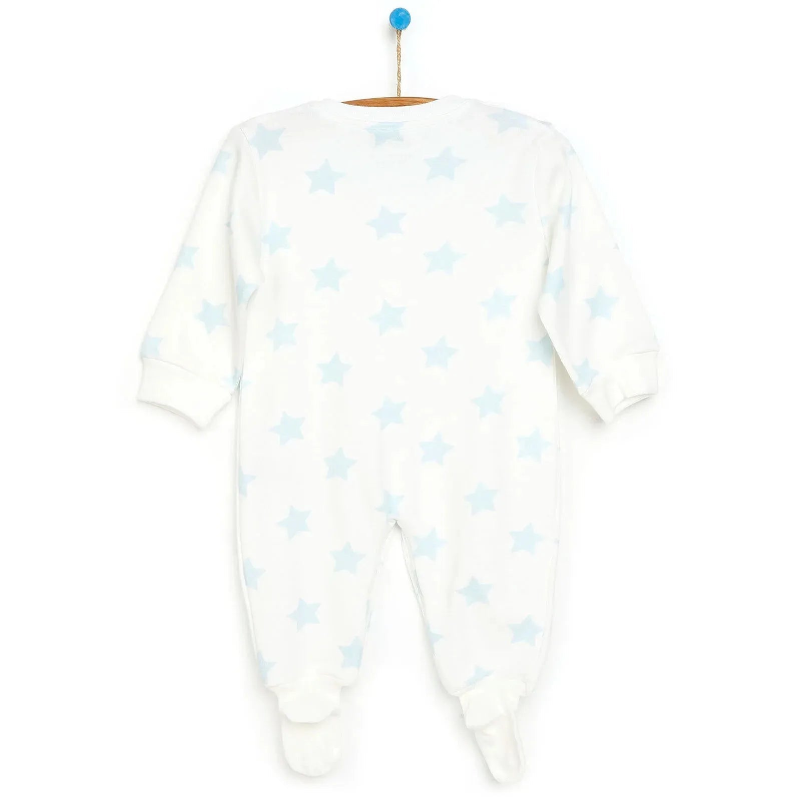 HelloBaby Newborn Baby Boy Footed Jumpsuit - Ecru - mezetto ebebek ebebek