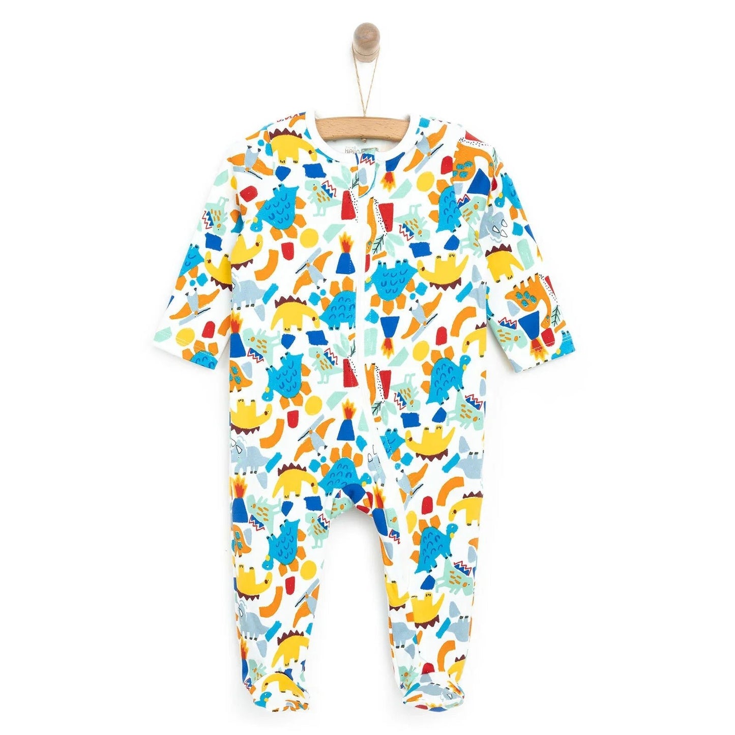 HelloBaby Newborn Baby Boy Footed Jumpsuit - Ecru - mezetto ebebek ebebek