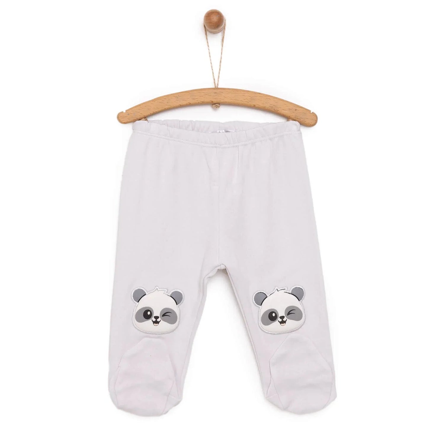 HelloBaby Newborn Baby Boy Joggers with Feet - Light Grey - mezetto ebebek ebebek