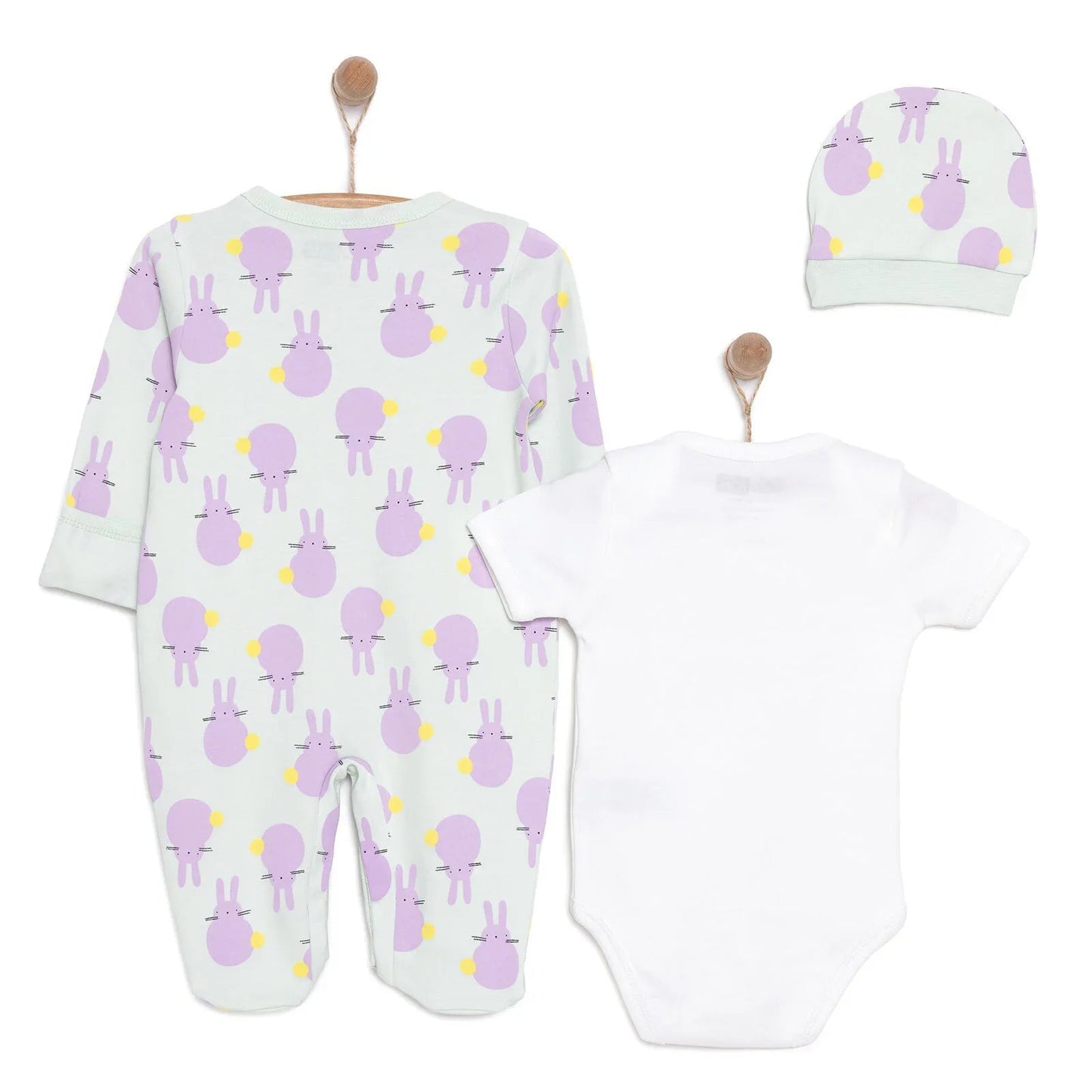 HelloBaby Newborn Baby Cute Elephant Jumpsuit - Ecru - mezetto ebebek ebebek
