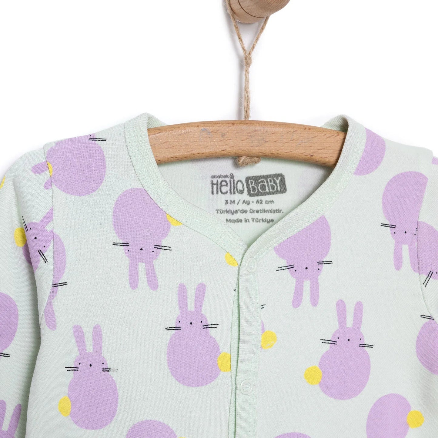 HelloBaby Newborn Baby Cute Elephant Jumpsuit - Ecru - mezetto ebebek ebebek