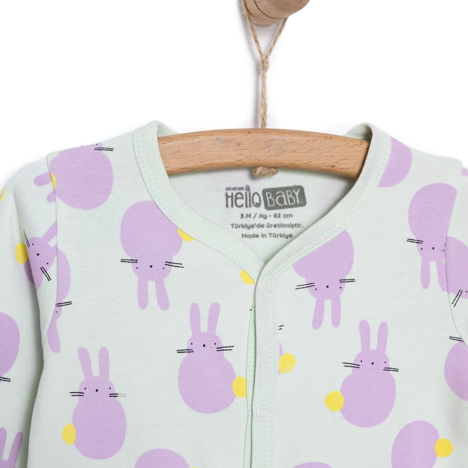 HelloBaby Newborn Baby Cute Elephant Jumpsuit - Ecru - mezetto ebebek ebebek