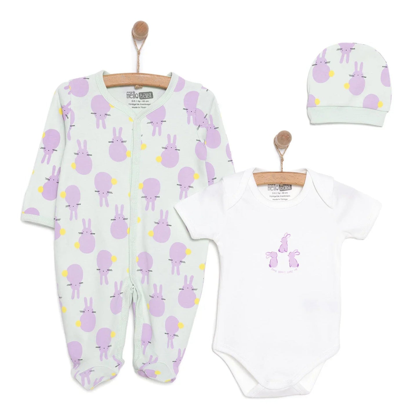 HelloBaby Newborn Baby Cute Elephant Jumpsuit - Ecru - mezetto ebebek ebebek
