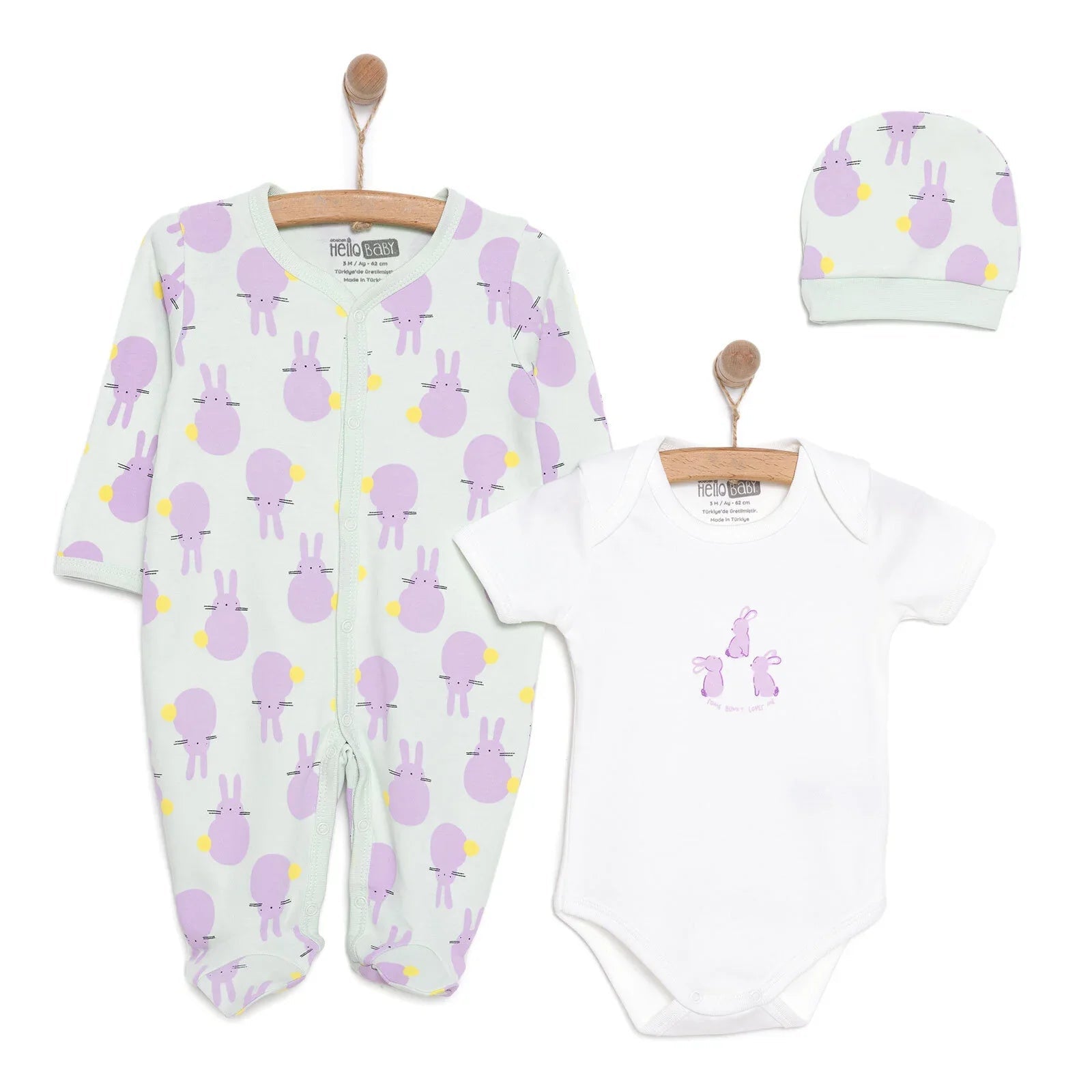 HelloBaby Newborn Baby Cute Elephant Jumpsuit - Ecru - mezetto ebebek ebebek
