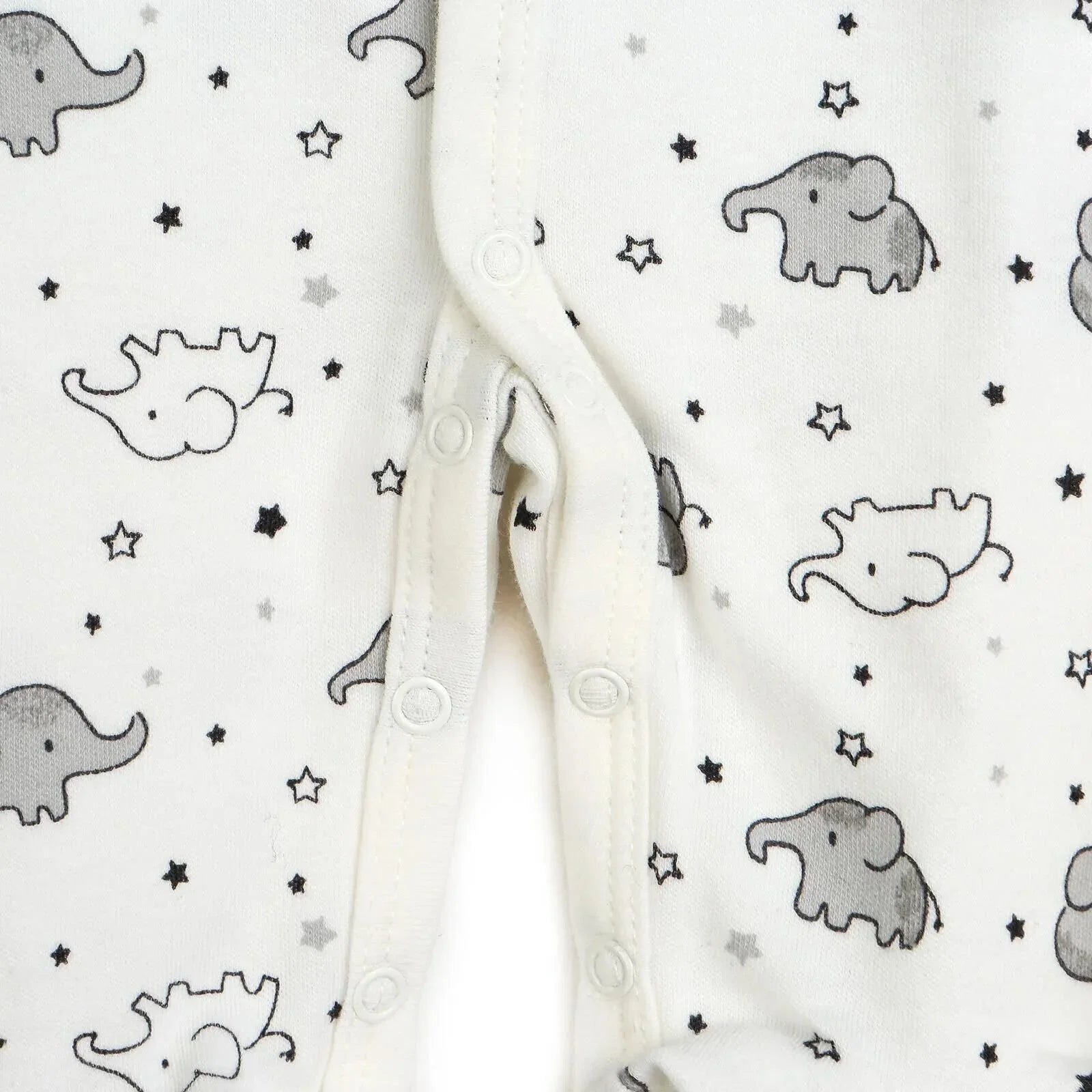 HelloBaby Newborn Baby Cute Elephant Romper Baby and Hat Set 3 pcs - Ecru - mezetto ebebek ebebek