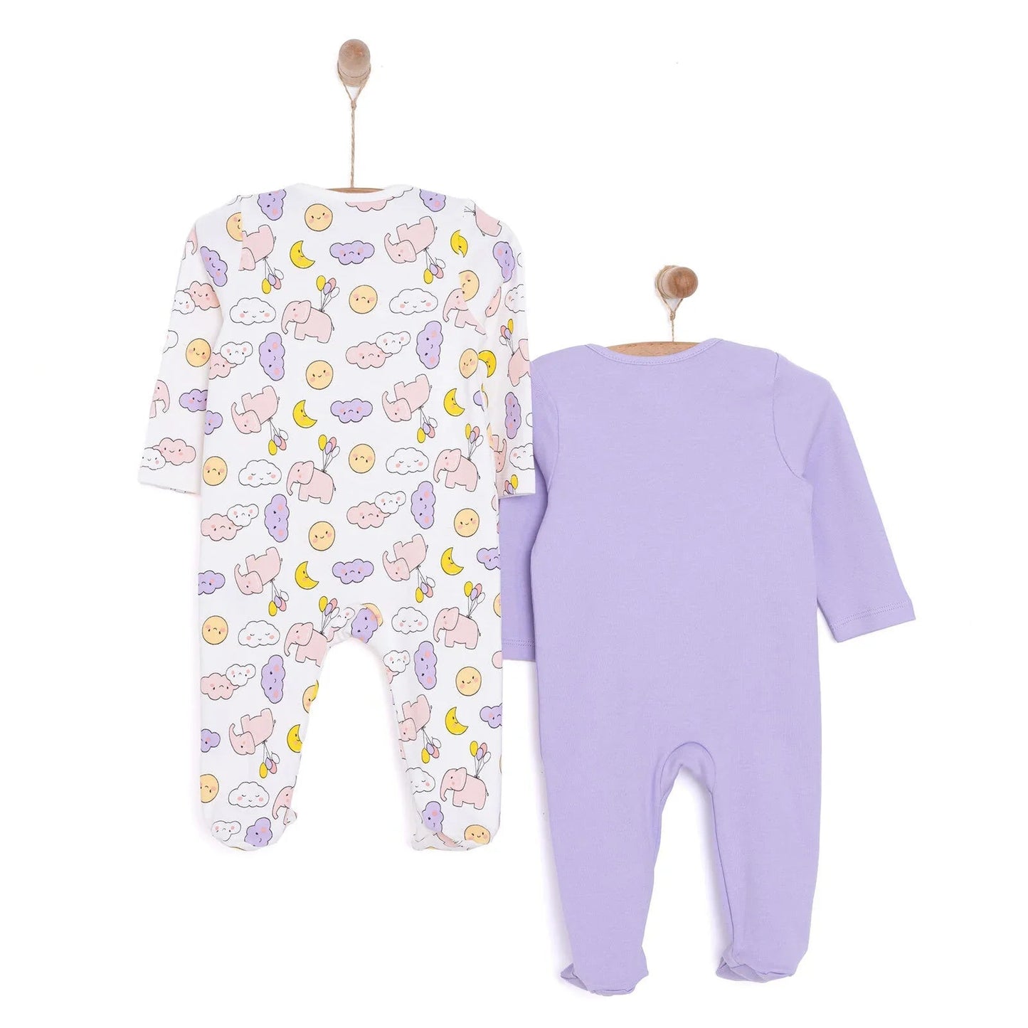 HelloBaby Newborn Baby Girl Footed Jumpsuit - Ecru - mezetto ebebek ebebek