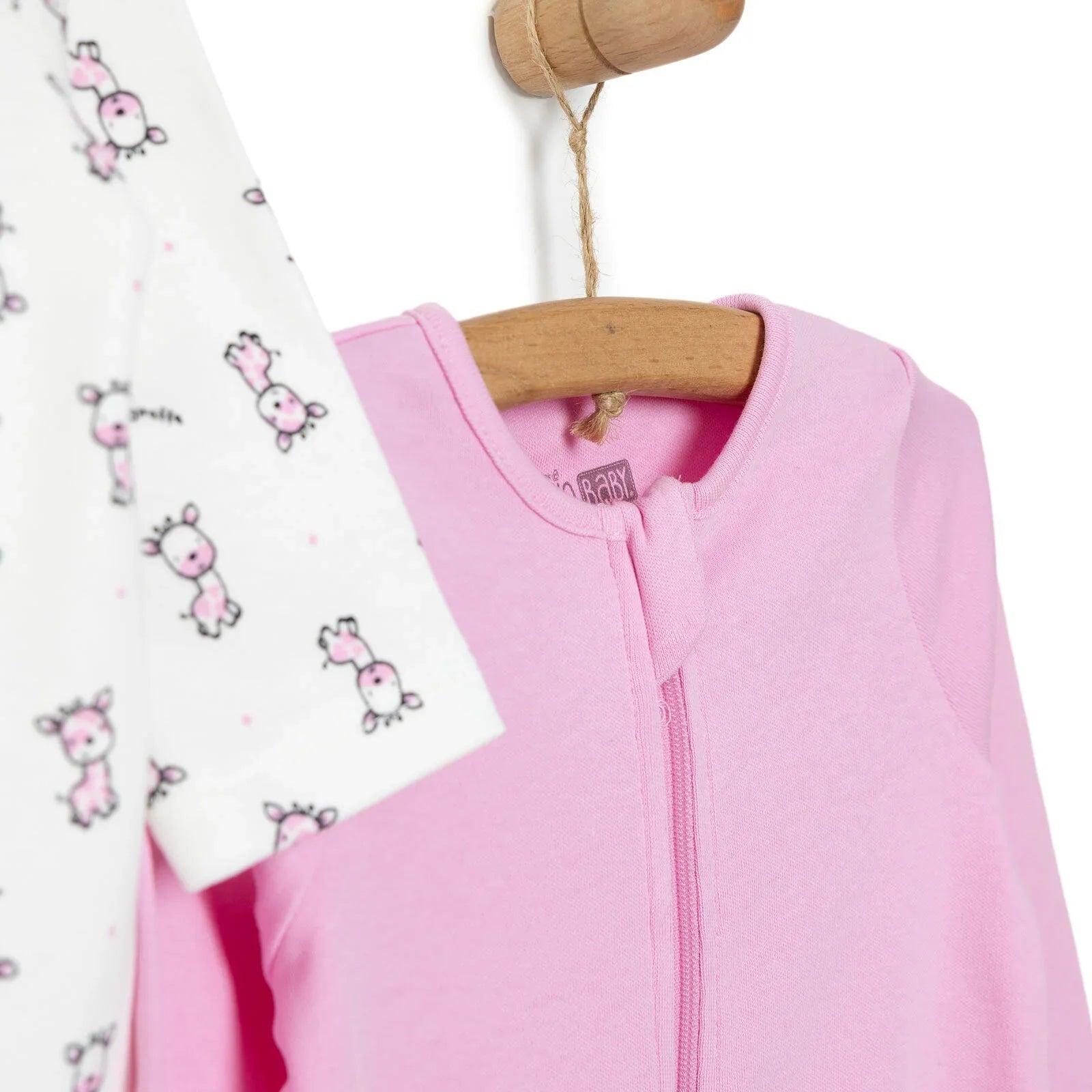 HelloBaby Newborn Baby Girl Footed Jumpsuit - Pink - mezetto ebebek ebebek