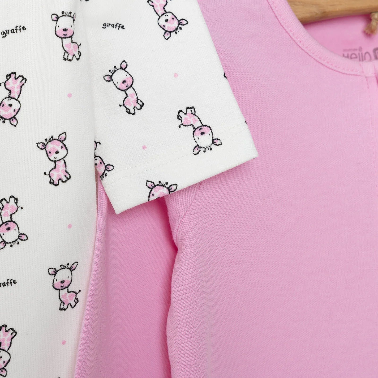 HelloBaby Newborn Baby Girl Footed Jumpsuit - Pink - mezetto ebebek ebebek
