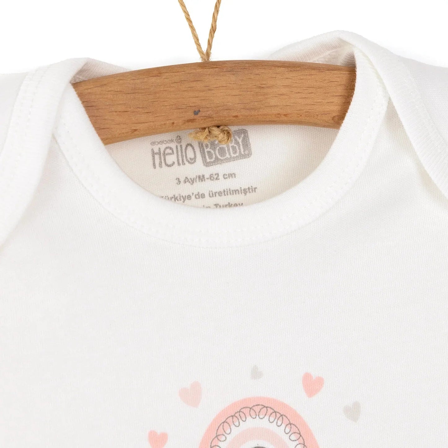 HelloBaby Newborn Baby Girl Rainbow Jumpsuit - Ecru - mezetto ebebek ebebek