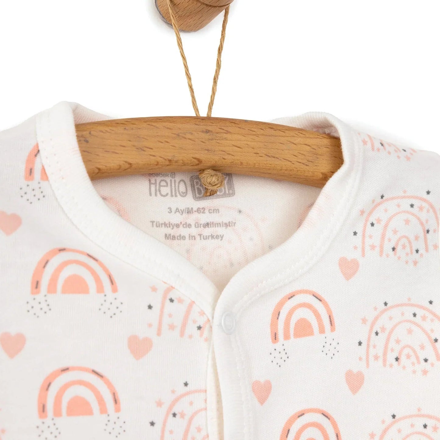 HelloBaby Newborn Baby Girl Rainbow Jumpsuit - Ecru - mezetto ebebek ebebek