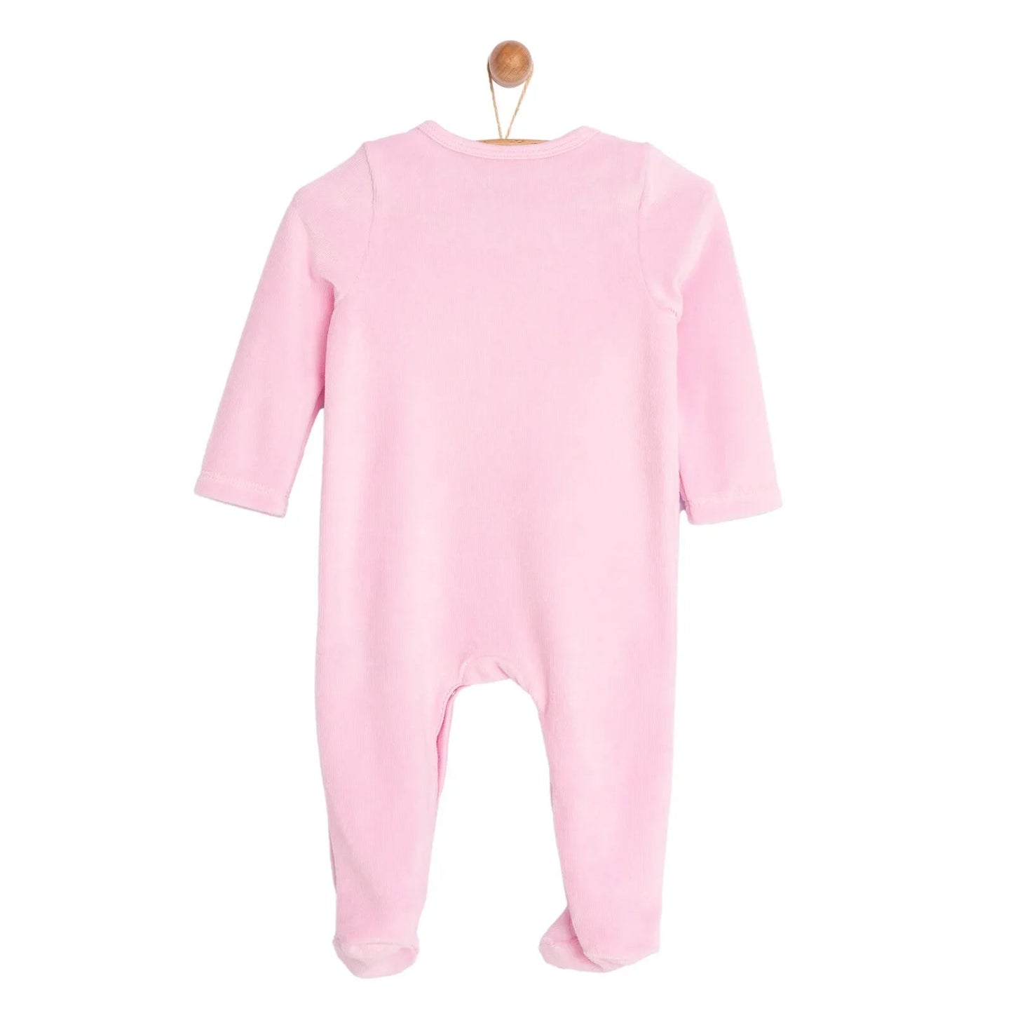 HelloBaby Newborn Baby Girl Velvet Footed Jumpsuit - Pink - mezetto ebebek ebebek