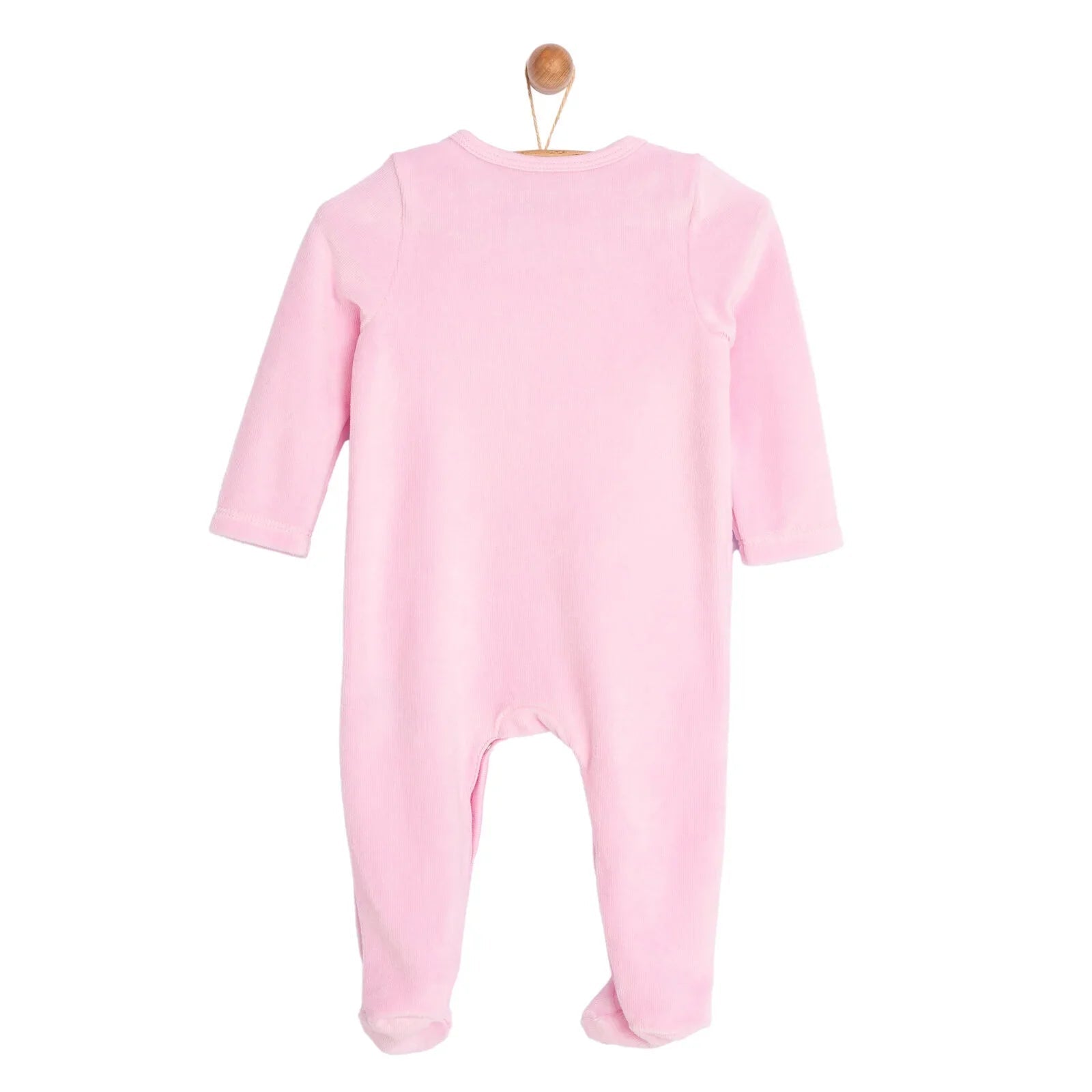 HelloBaby Newborn Baby Girl Velvet Footed Jumpsuit - Pink - mezetto ebebek ebebek