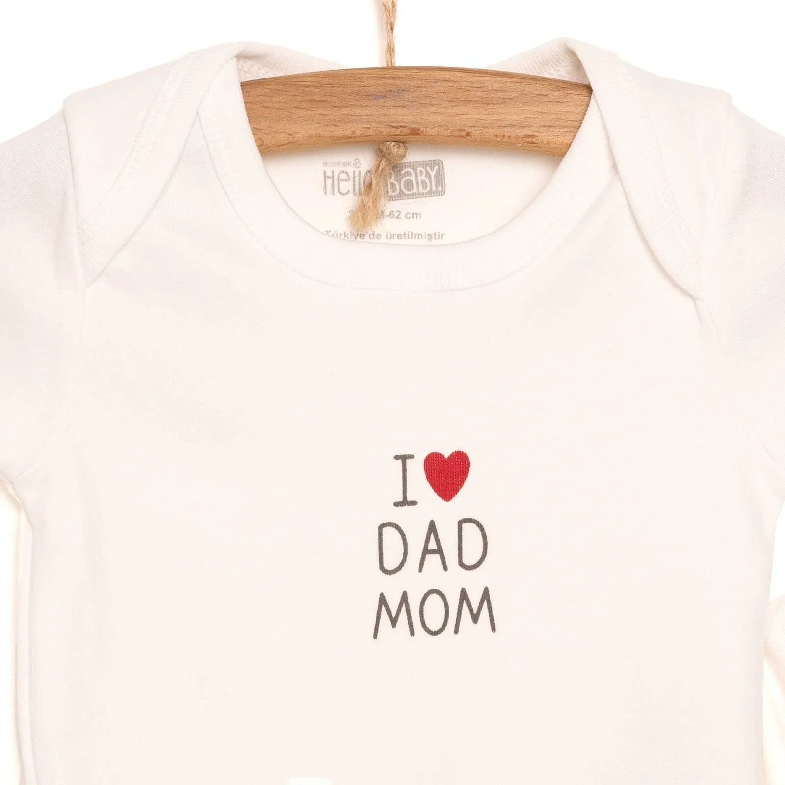 HelloBaby Newborn Baby Mom&Dad Jumpsuit - Ecru - mezetto ebebek ebebek