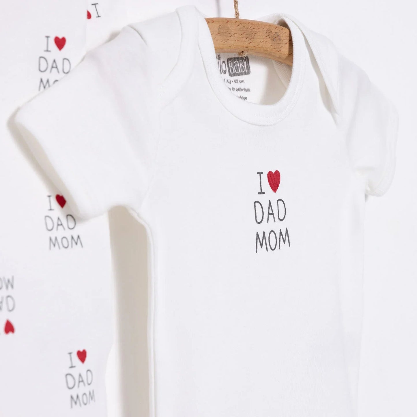 HelloBaby Newborn Baby Mom&Dad Jumpsuit - Ecru - mezetto ebebek ebebek