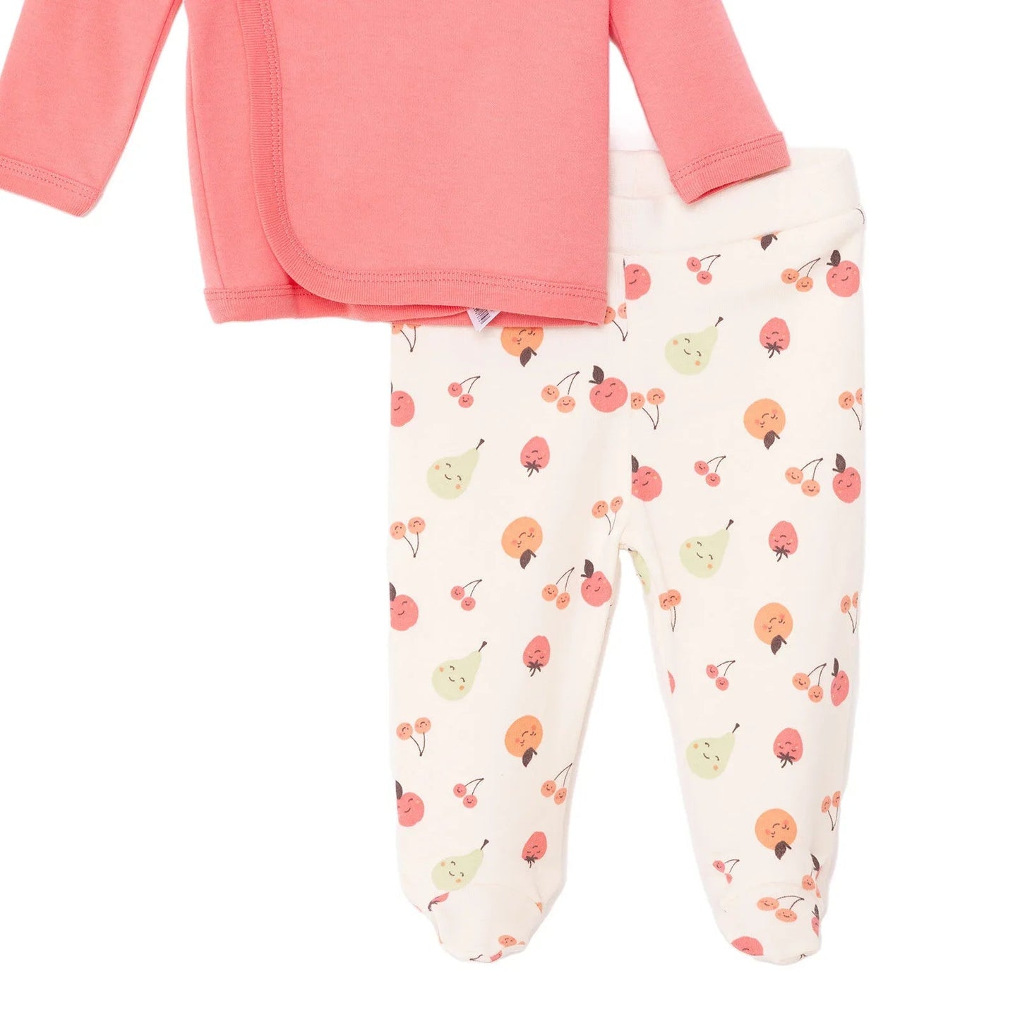 HelloBaby Newborn Baby Top - Hat - Footed Set - Ecru - mezetto ebebek ebebek