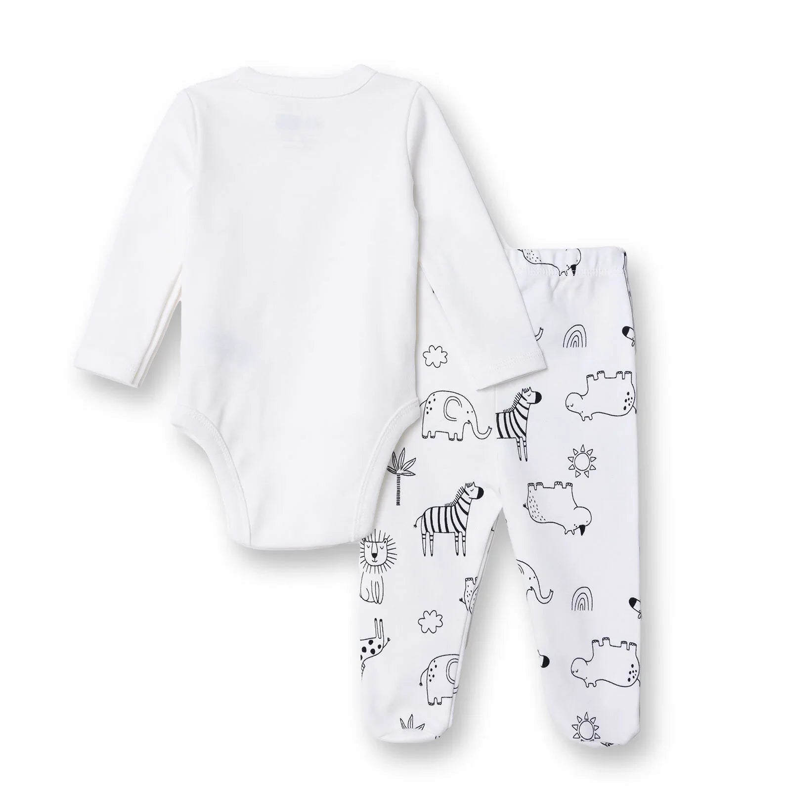 HelloBaby Newborn Body Footed Bottom - Ecru - mezetto ebebek ebebek