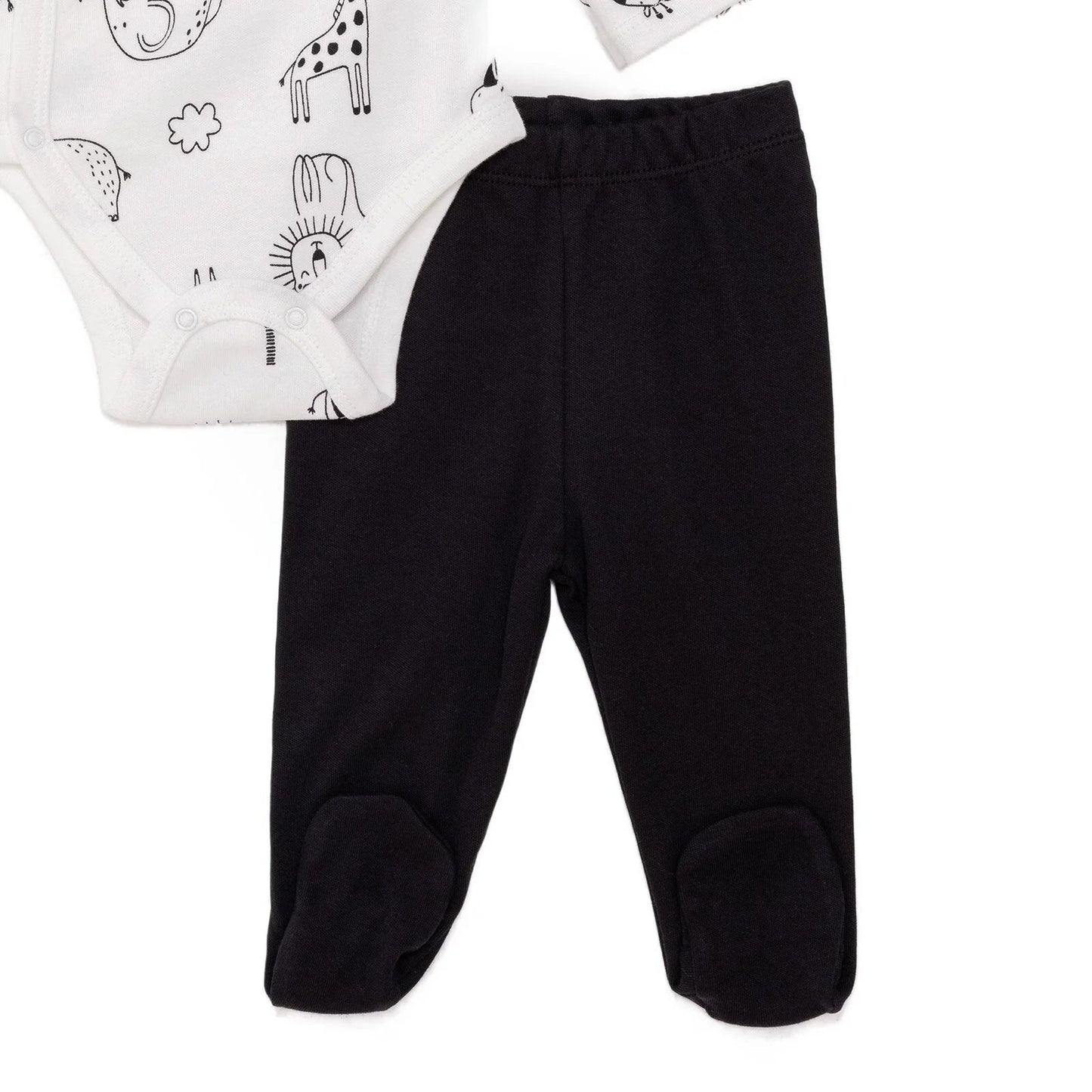 HelloBaby Newborn Body Footed Bottom - Ecru - mezetto ebebek ebebek