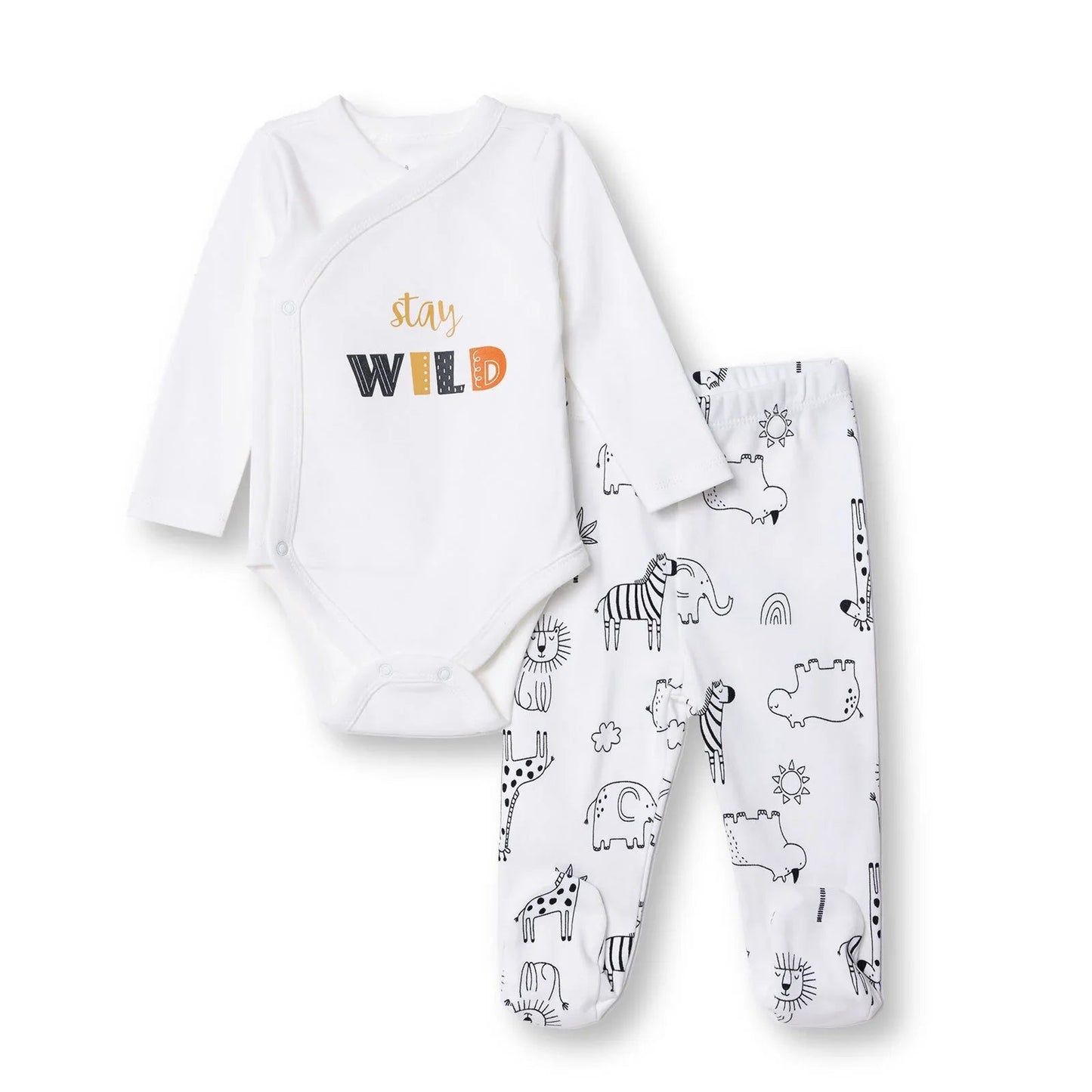 HelloBaby Newborn Body Footed Bottom - Ecru - mezetto ebebek ebebek