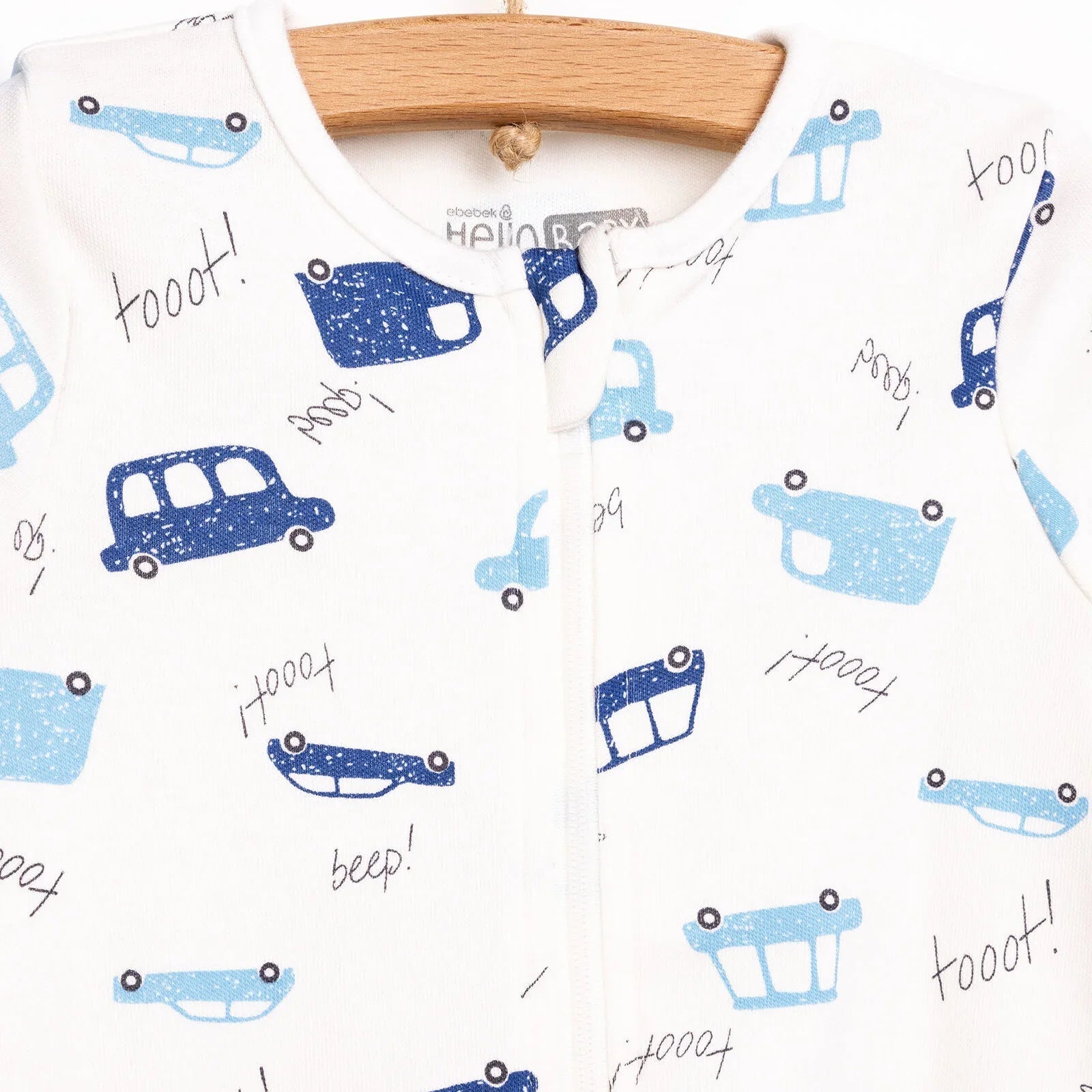 HelloBaby Newborn Boy 2 Piece Footed Jumpsuit - Blue - mezetto ebebek ebebek