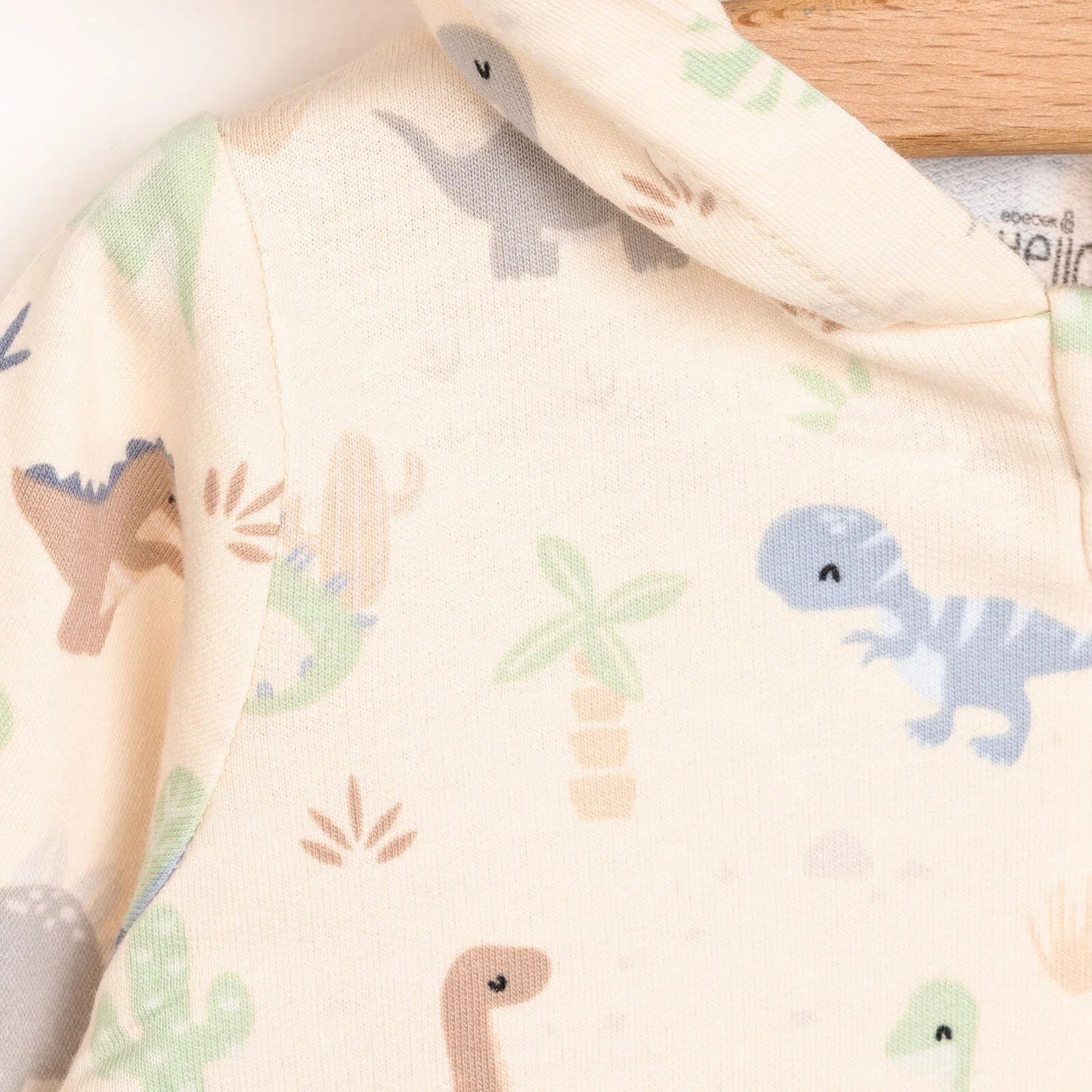 HelloBaby Newborn Boy Hooded Jumpsuit - Ecru - mezetto ebebek ebebek