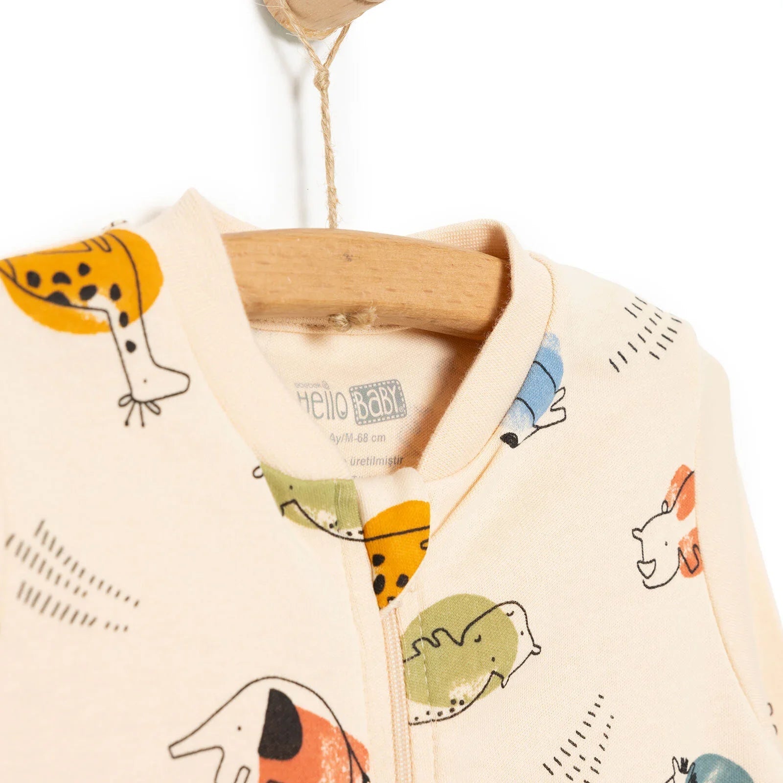 HelloBaby Newborn Boy Jumpsuit - Beige - mezetto ebebek ebebek