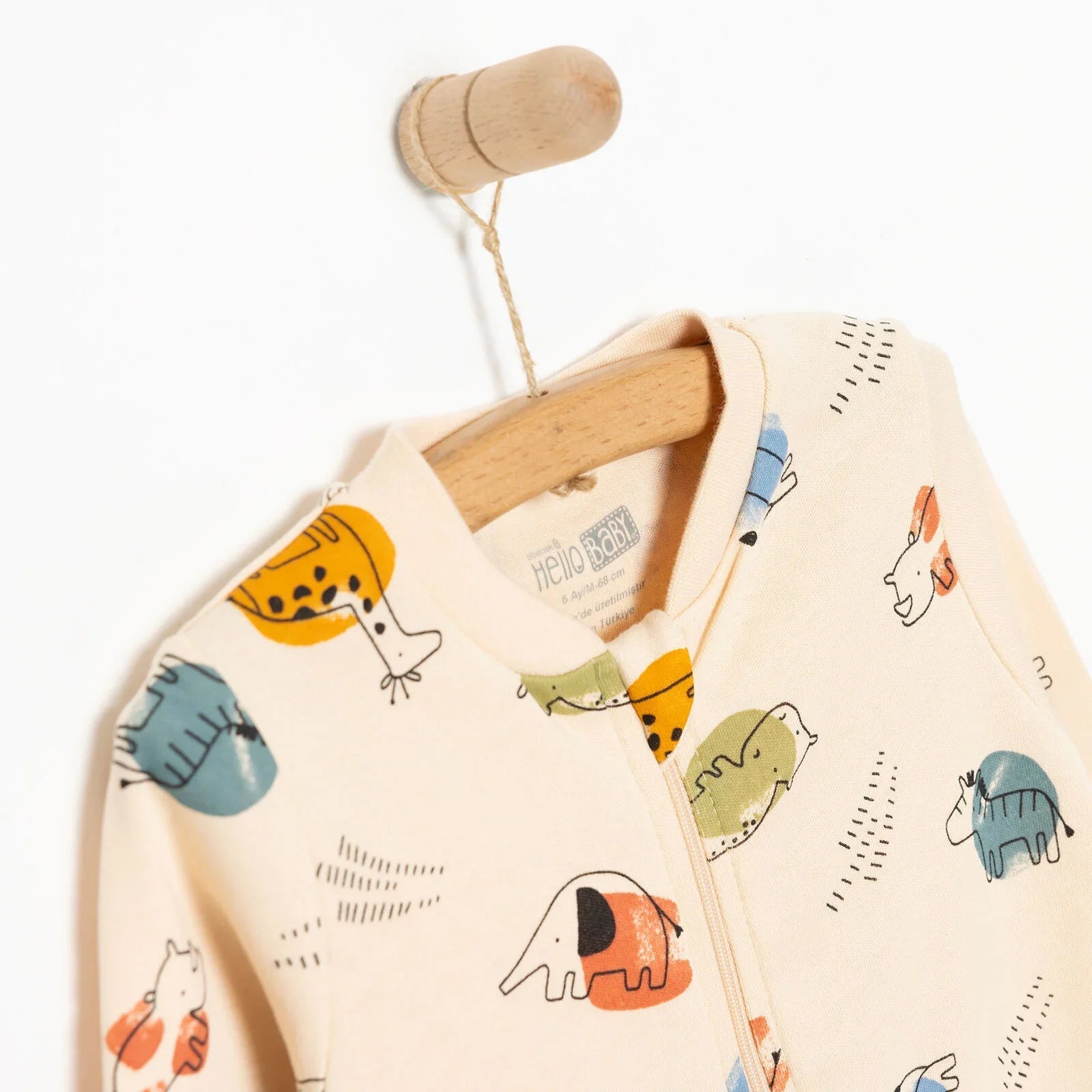 HelloBaby Newborn Boy Jumpsuit - Beige - mezetto ebebek ebebek