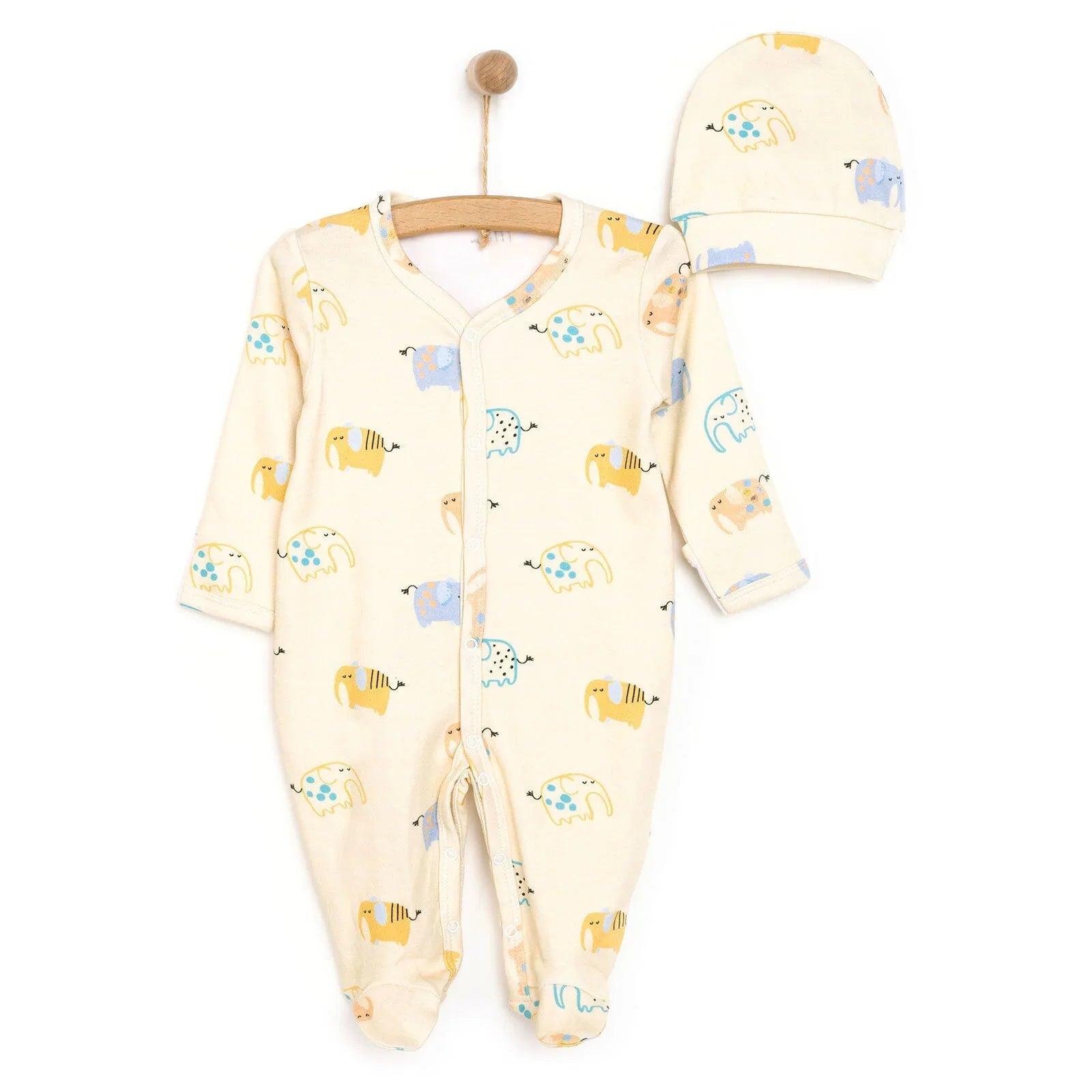 HelloBaby Newborn Boy Jumpsuit - Hat - mezetto ebebek ebebek