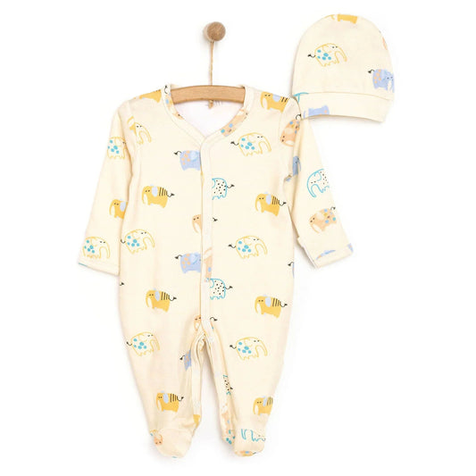 HelloBaby Newborn Boy Jumpsuit - Hat - mezetto ebebek ebebek