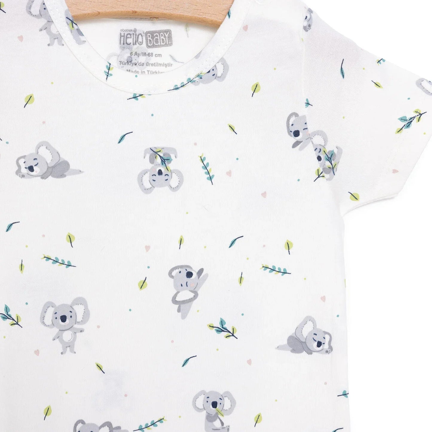 HelloBaby Newborn Boy Short Overalls - Ecru - mezetto ebebek ebebek
