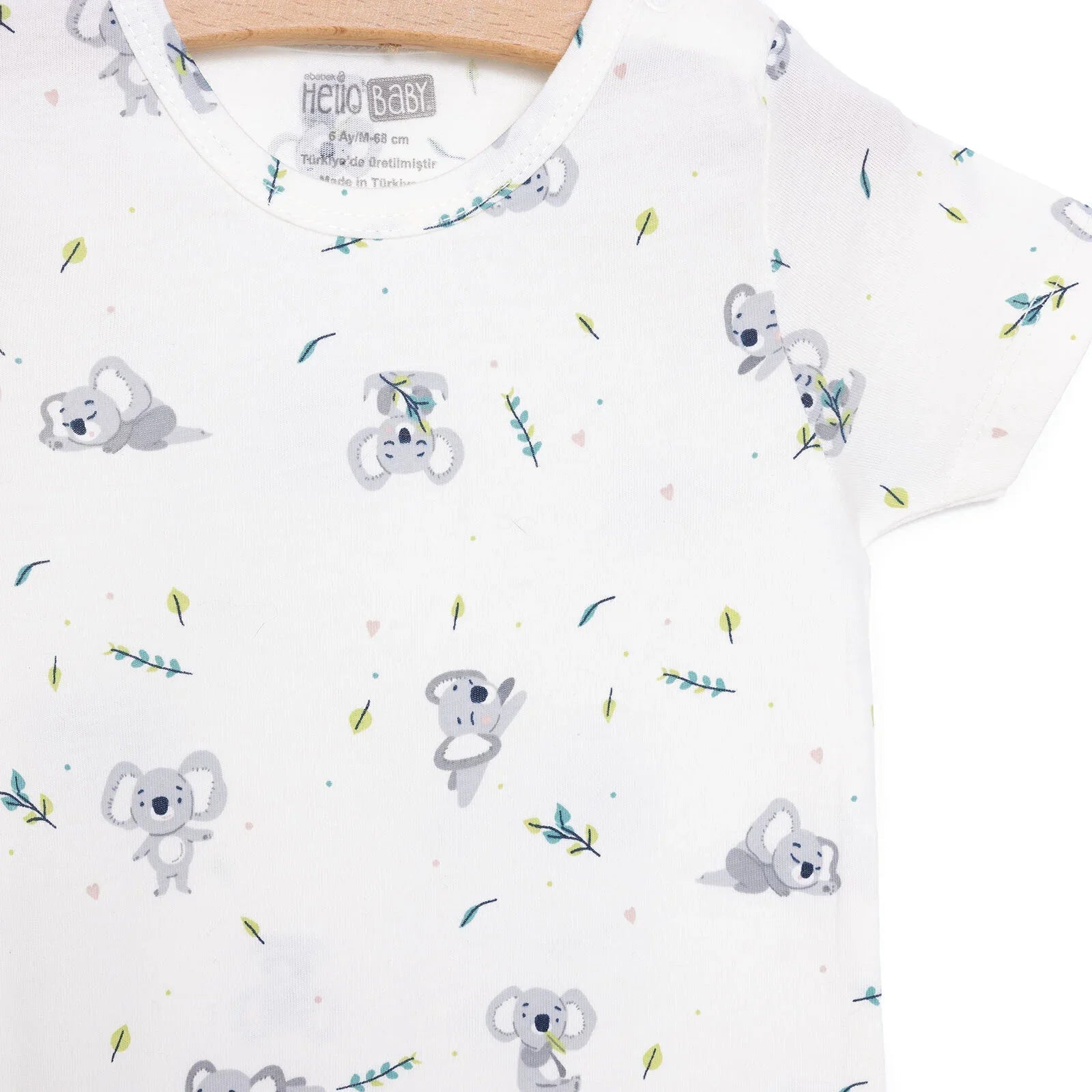 HelloBaby Newborn Boy Short Overalls - Ecru - mezetto ebebek ebebek