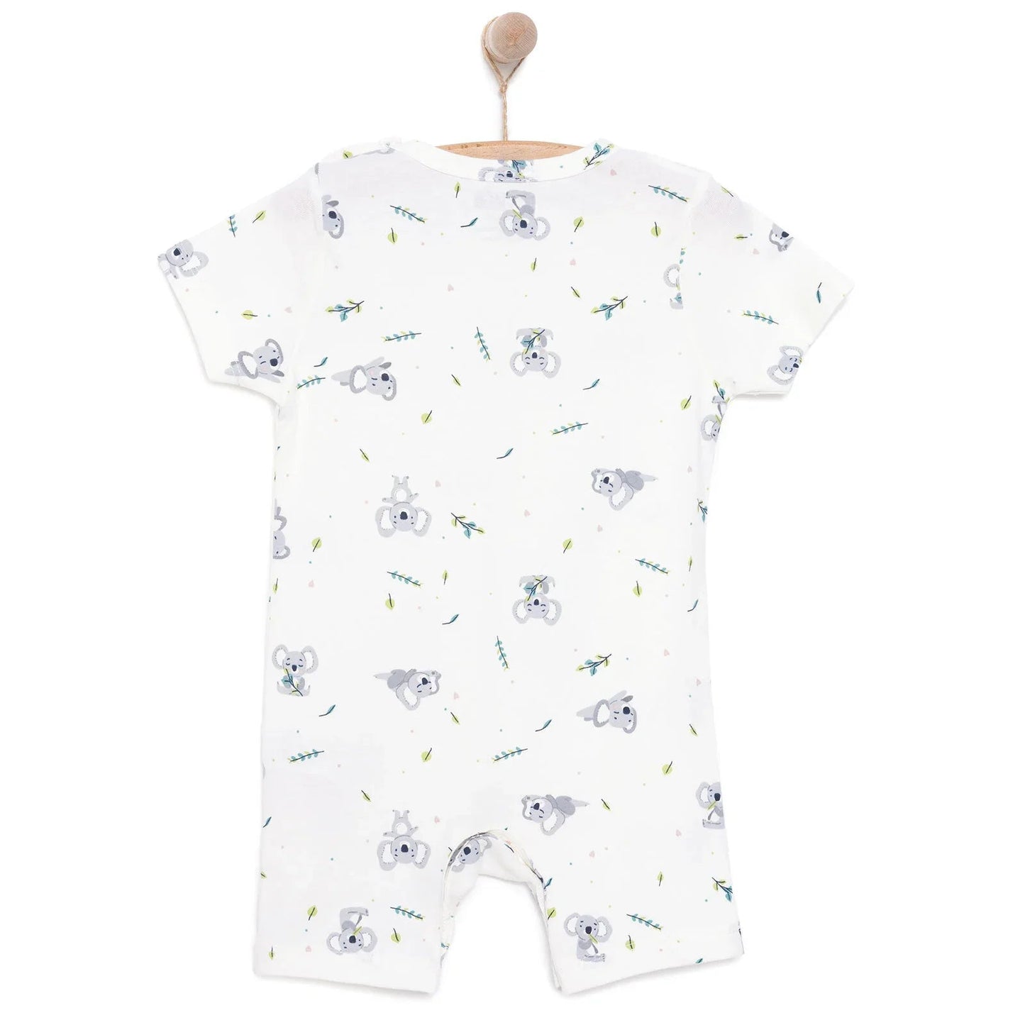 HelloBaby Newborn Boy Short Overalls - Ecru - mezetto ebebek ebebek