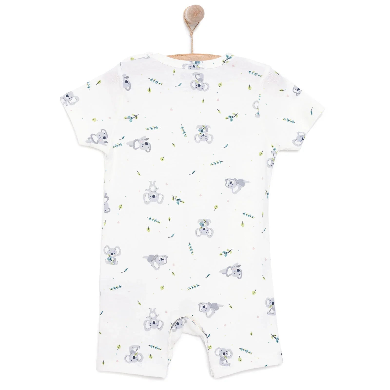 HelloBaby Newborn Boy Short Overalls - Ecru - mezetto ebebek ebebek
