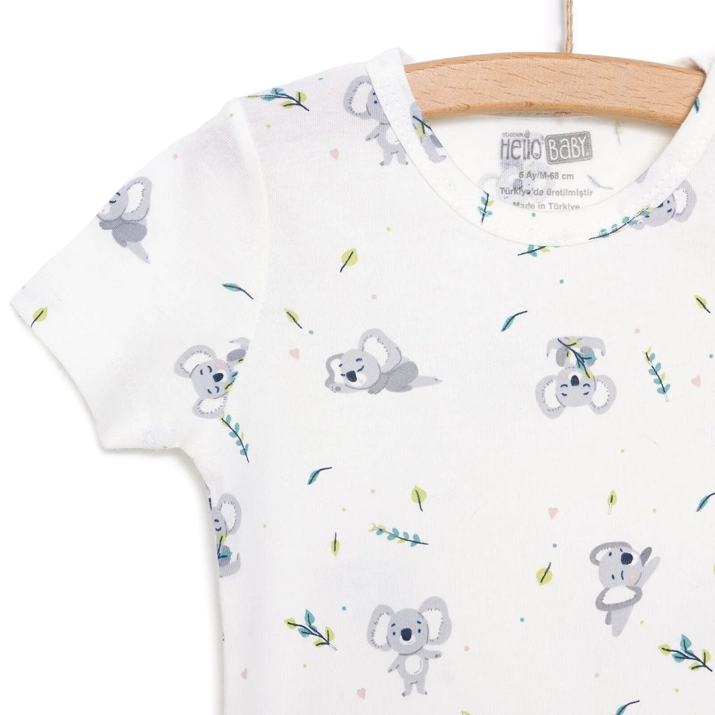 HelloBaby Newborn Boy Short Overalls - Ecru - mezetto ebebek ebebek