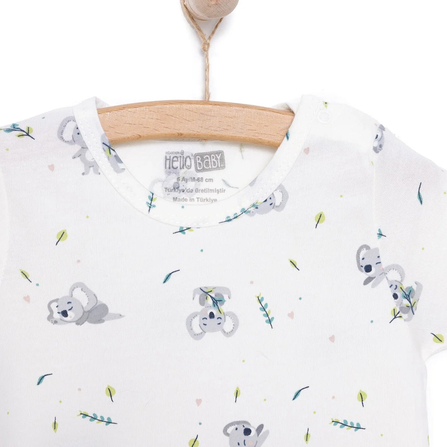 HelloBaby Newborn Boy Short Overalls - Ecru - mezetto ebebek ebebek