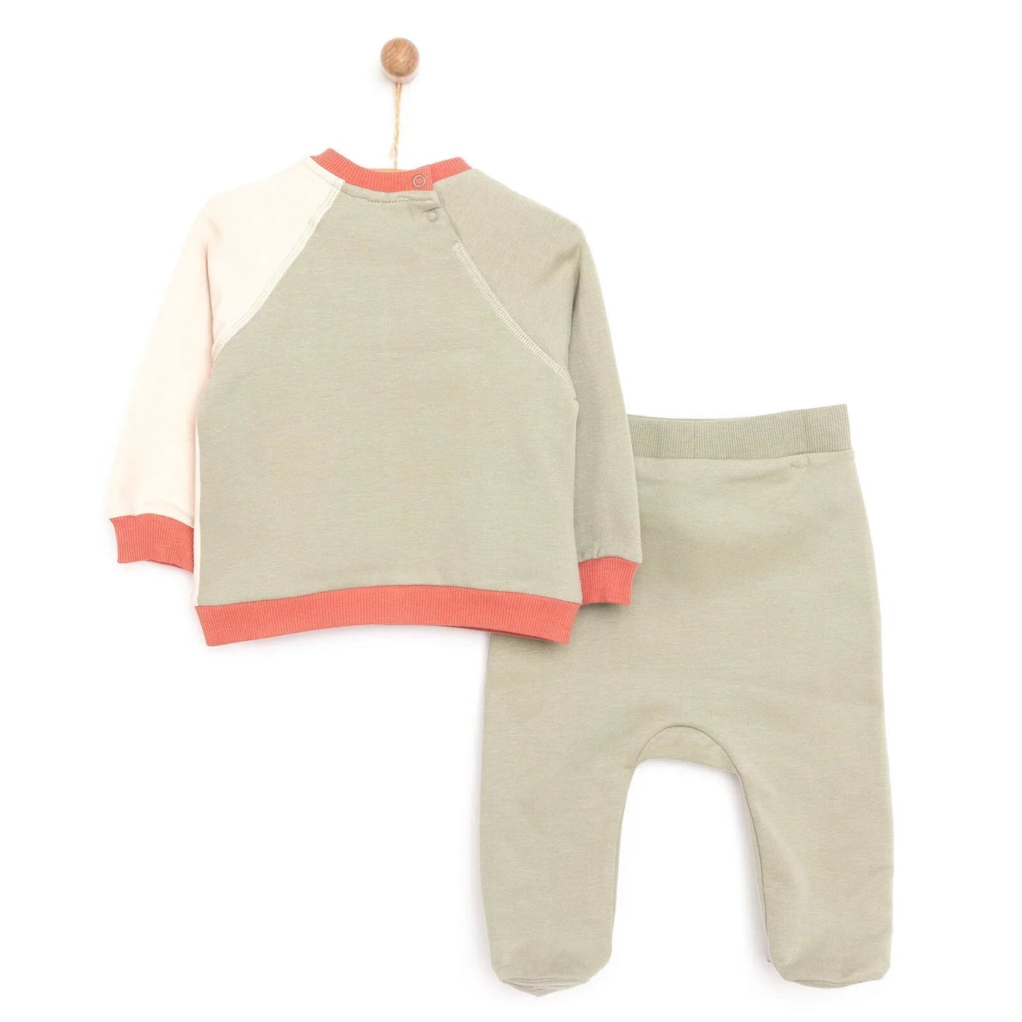 HelloBaby Newborn Colour Block Sweatshirt - Green - mezetto ebebek ebebek