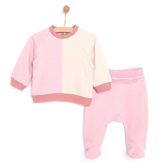 HelloBaby Newborn Colour Block Sweatshirt - Pink - mezetto ebebek ebebek