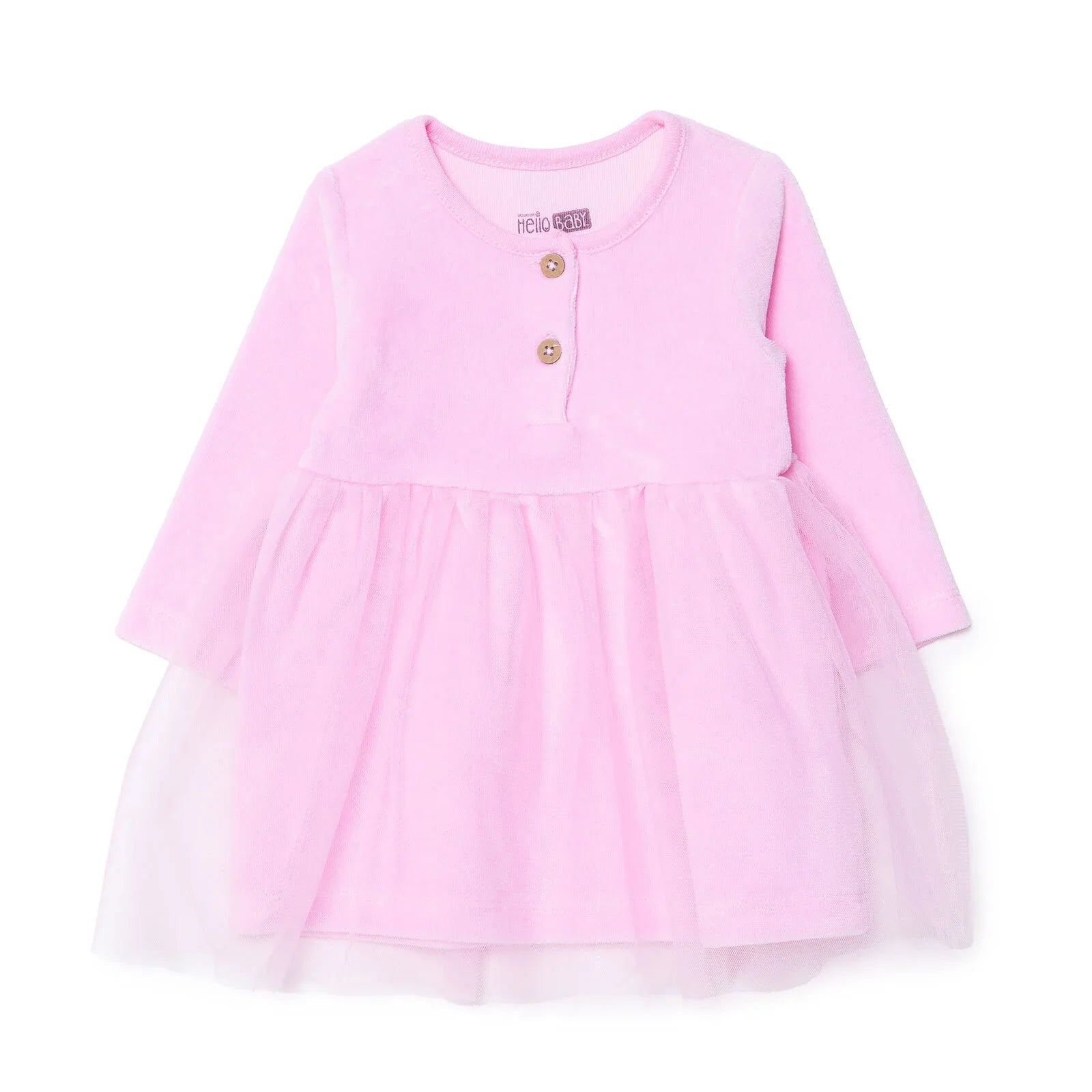 HelloBaby Newborn Dress - Pink - mezetto ebebek ebebek