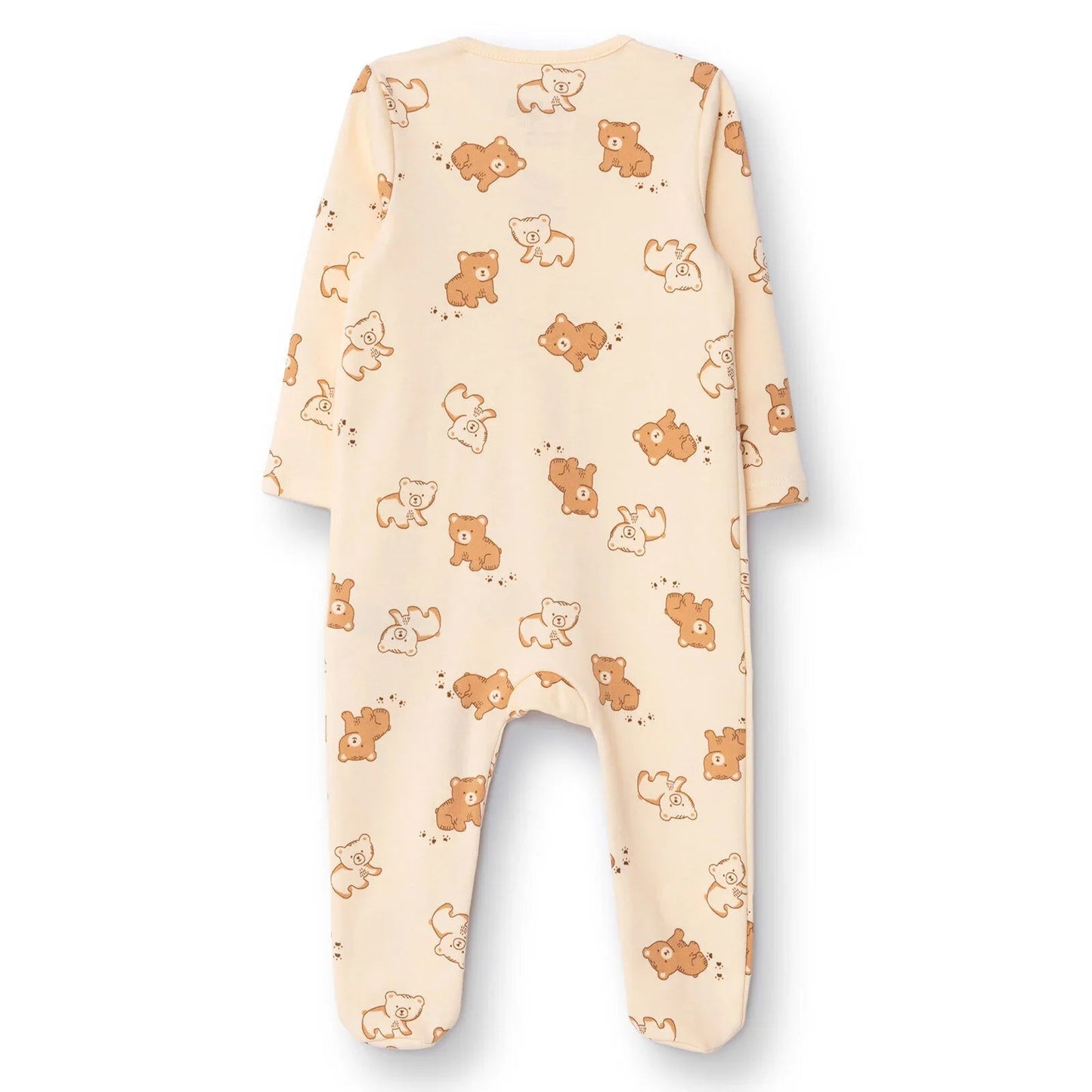 HelloBaby Newborn Footed Jumpsuit - Beige Printed - mezetto ebebek ebebek