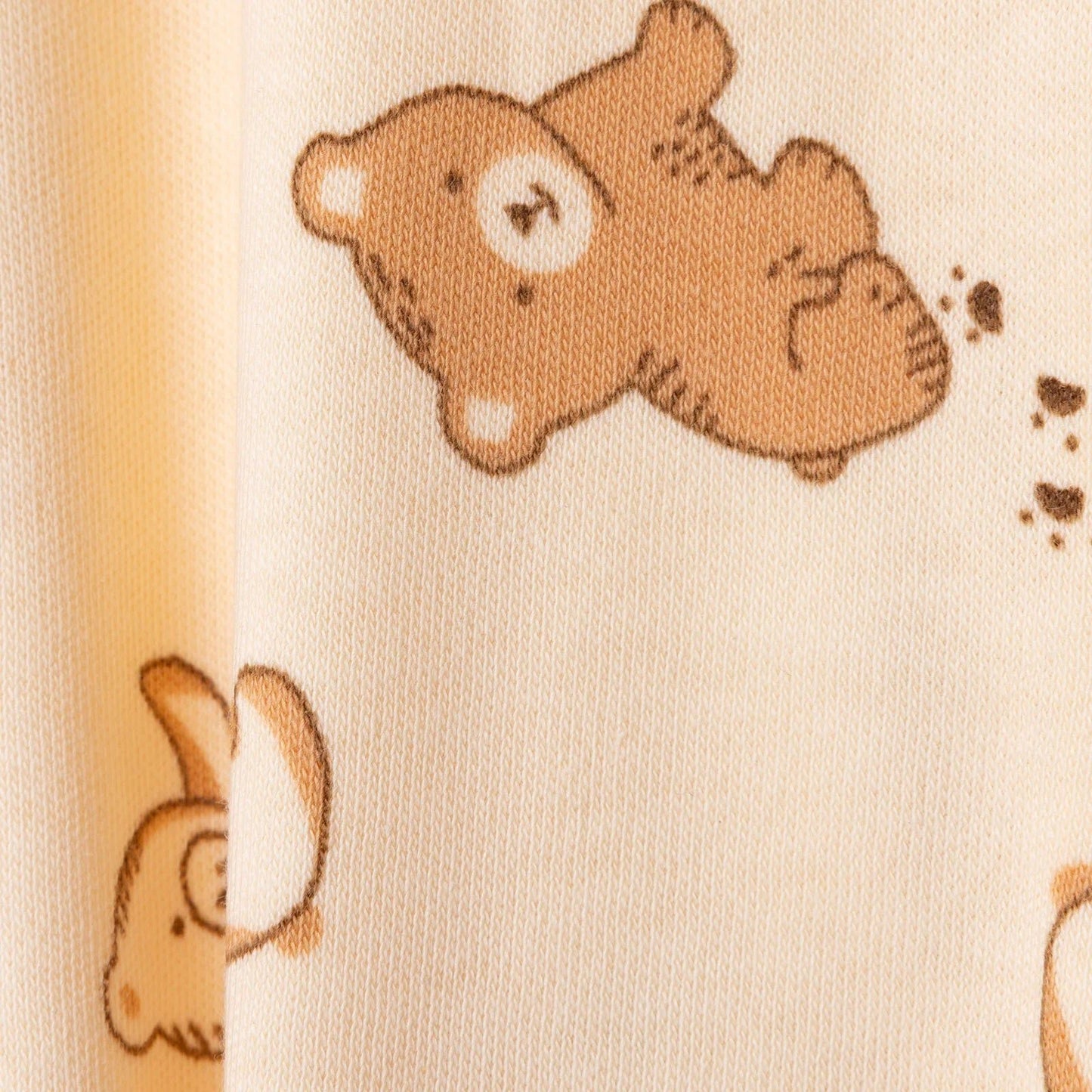 HelloBaby Newborn Footed Jumpsuit - Beige Printed - mezetto ebebek ebebek