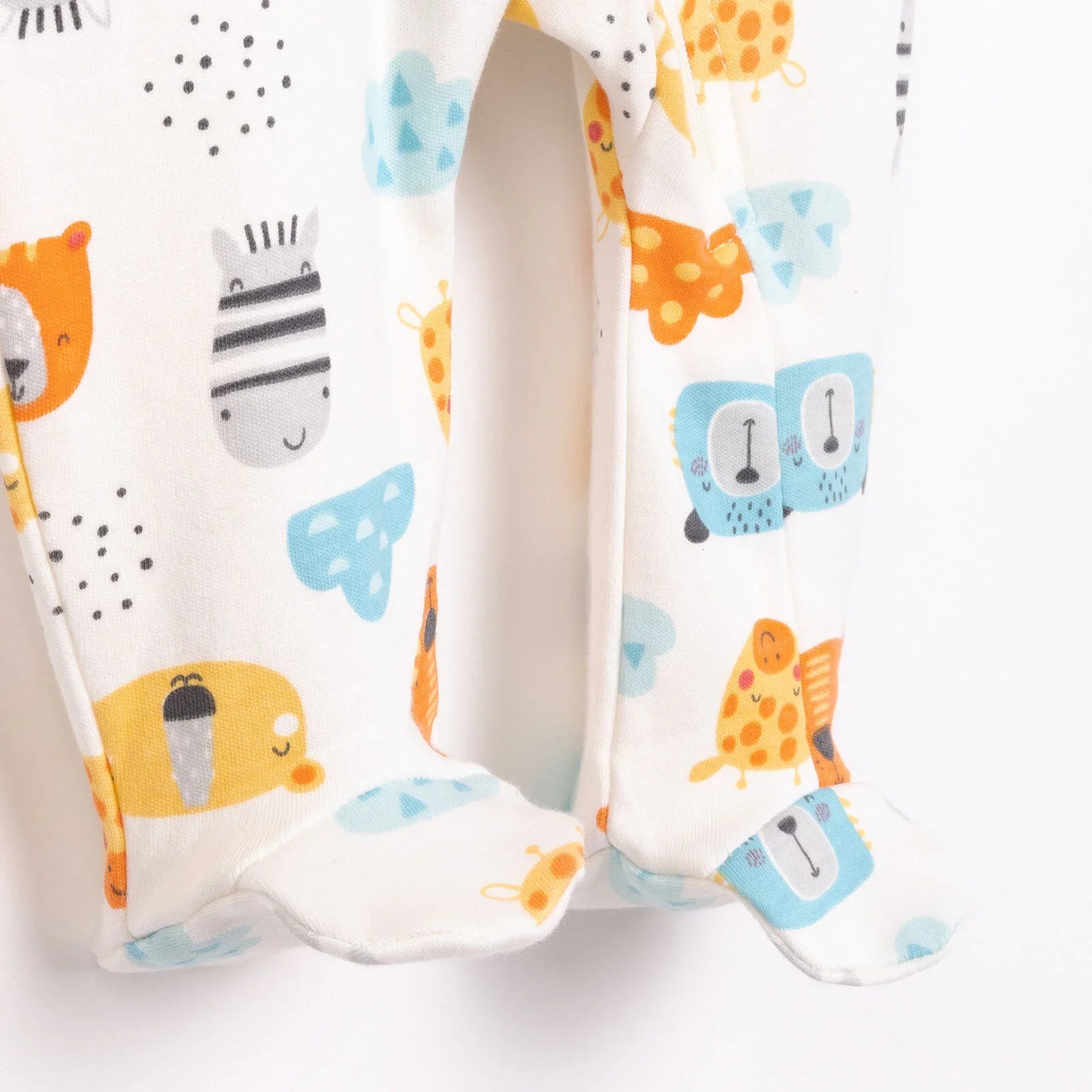 HelloBaby Newborn Footed Jumpsuit - Ecru - mezetto ebebek ebebek