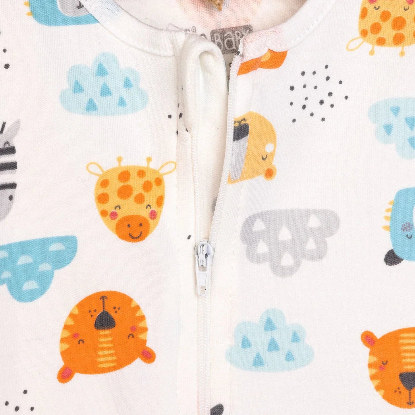 HelloBaby Newborn Footed Jumpsuit - Ecru - mezetto ebebek ebebek
