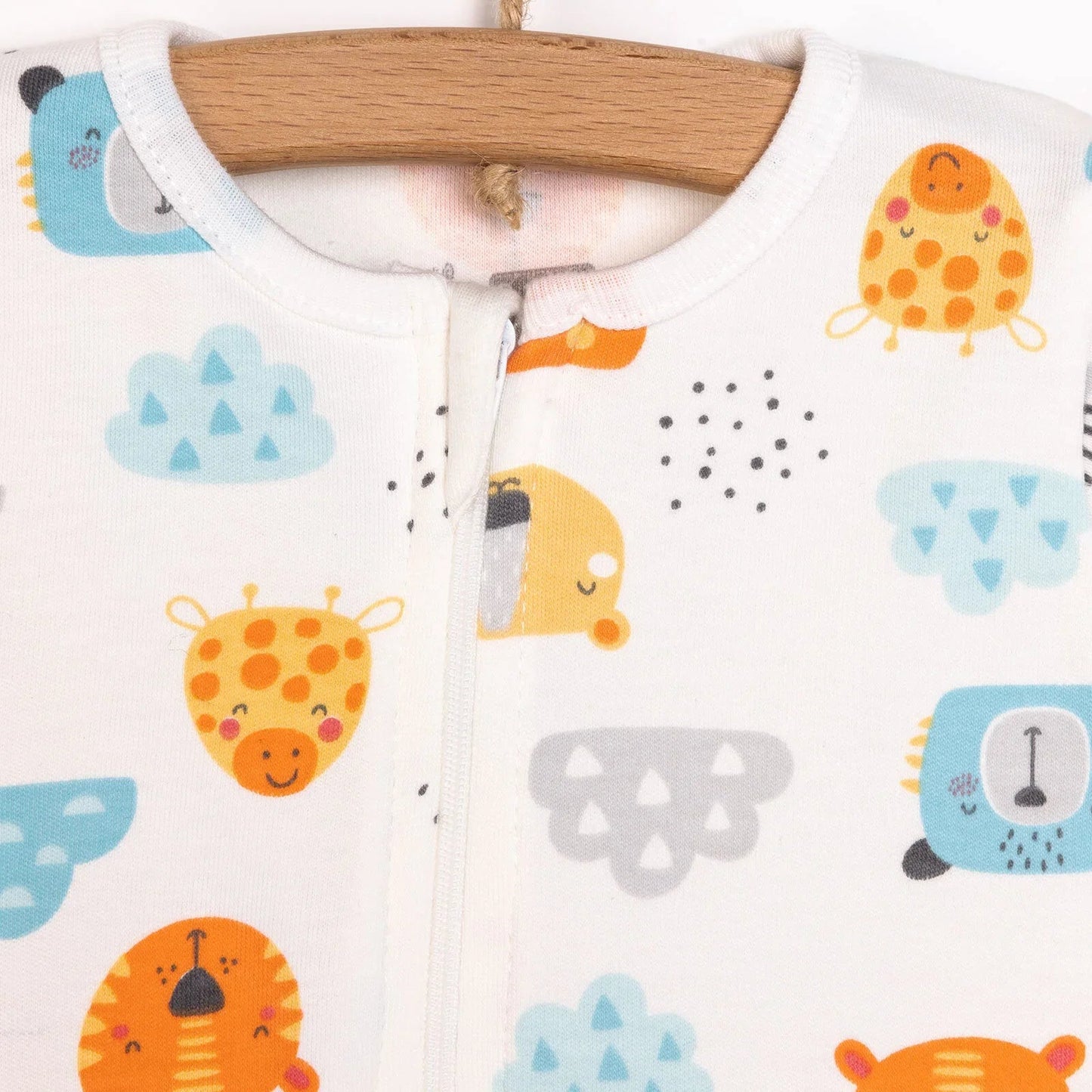 HelloBaby Newborn Footed Jumpsuit - Ecru - mezetto ebebek ebebek