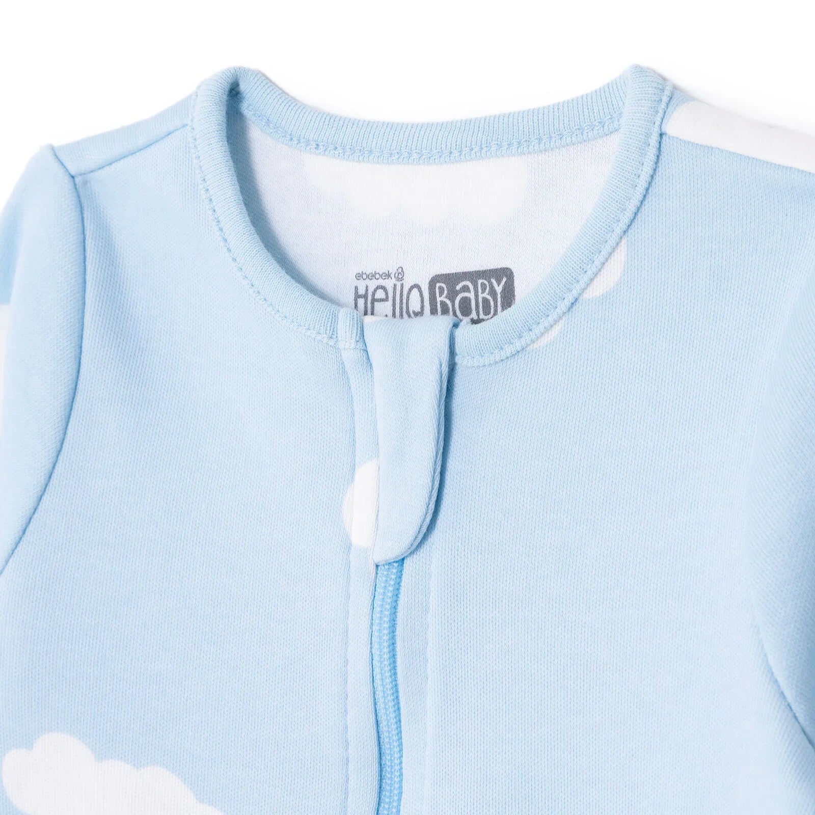 HelloBaby Newborn Footed Jumpsuit - Light Blue - mezetto ebebek ebebek