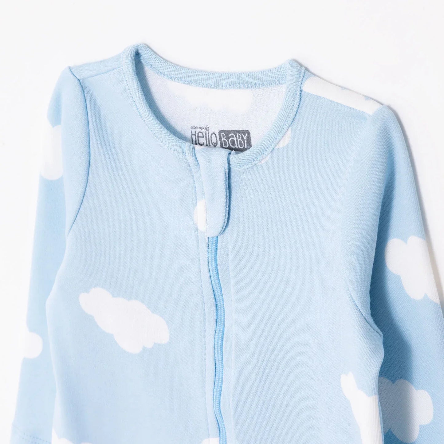 HelloBaby Newborn Footed Jumpsuit - Light Blue - mezetto ebebek ebebek