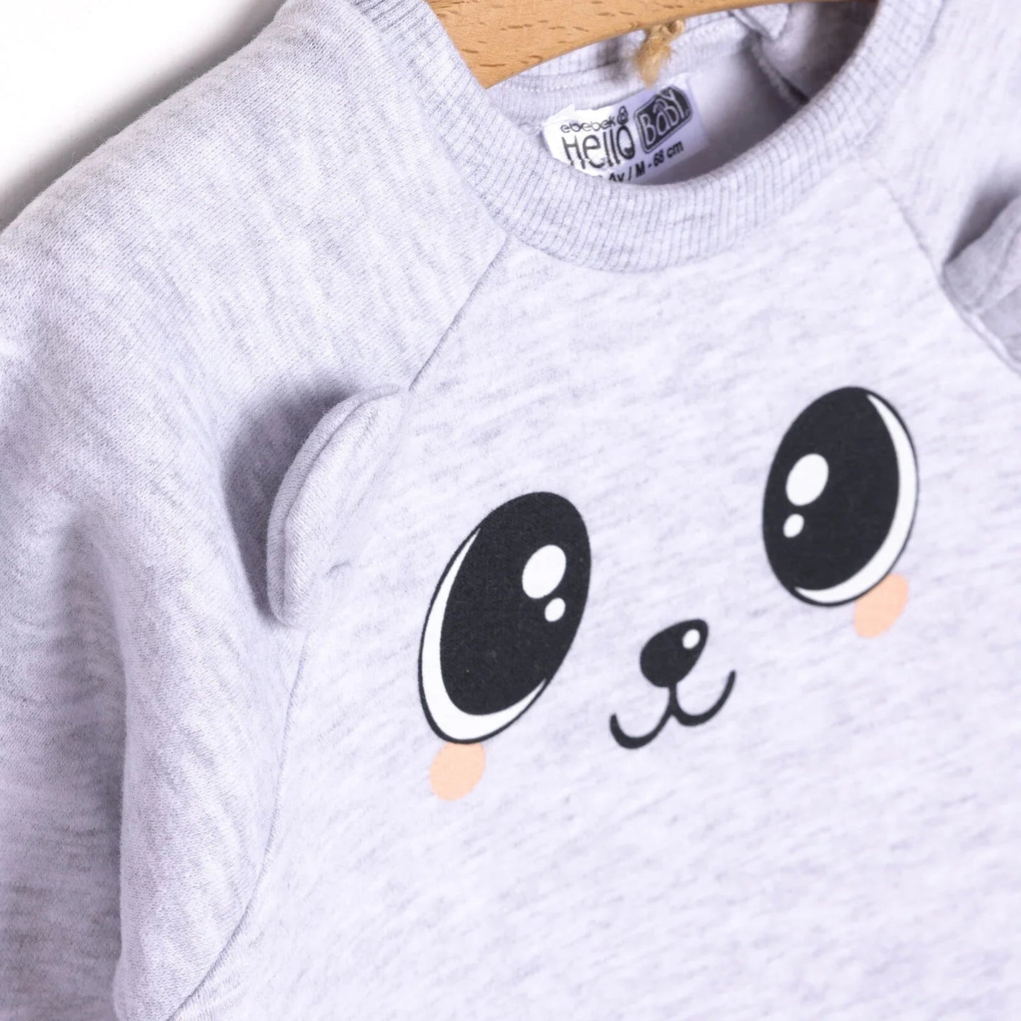 HelloBaby Newborn Girl Figure Jumpsuit - Snow Melange - mezetto ebebek ebebek