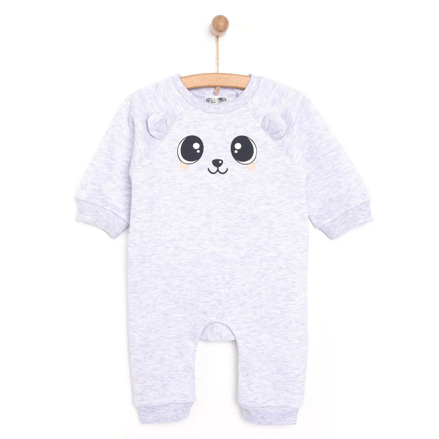 HelloBaby Newborn Girl Figure Jumpsuit - Snow Melange - mezetto ebebek ebebek
