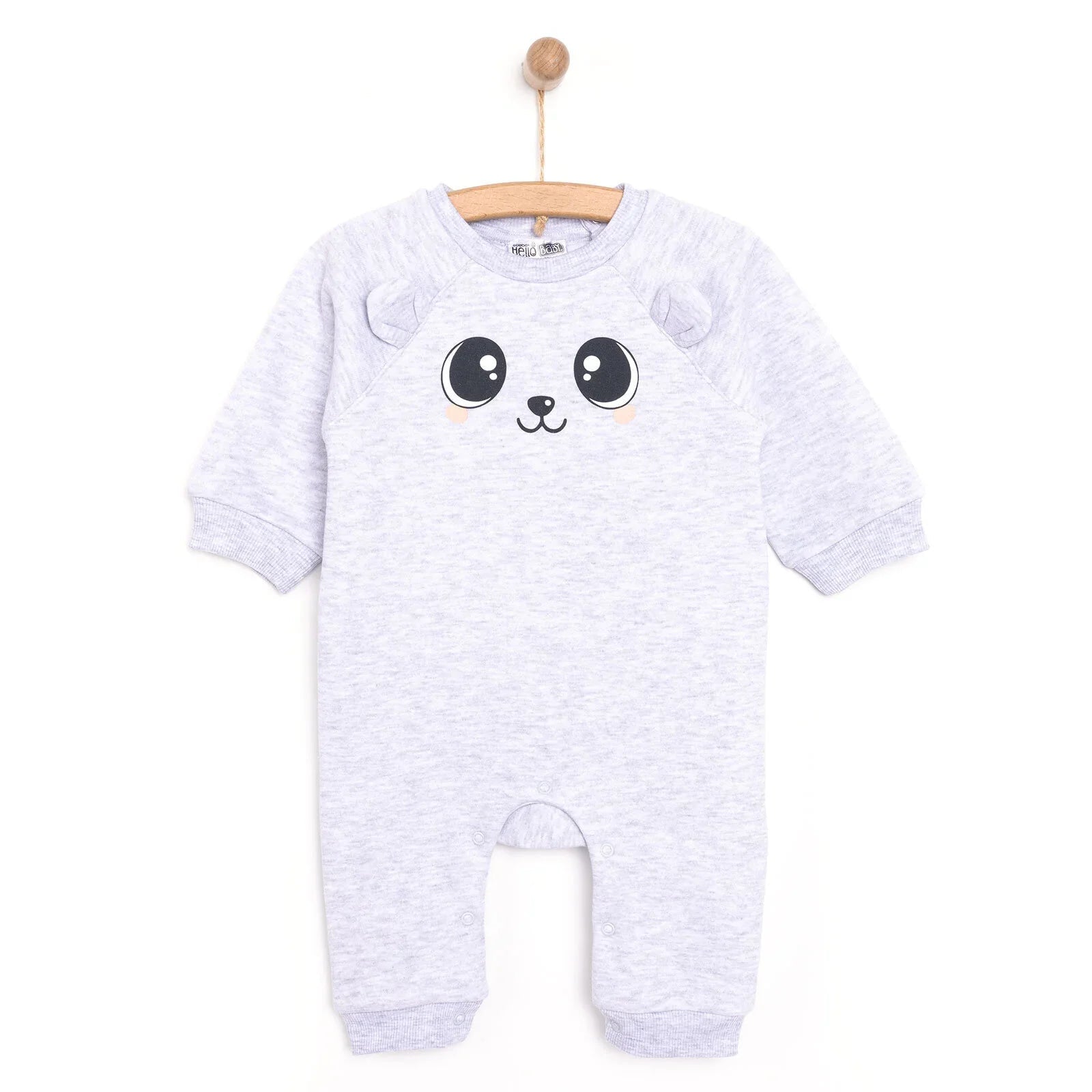 HelloBaby Newborn Girl Figure Jumpsuit - Snow Melange - mezetto ebebek ebebek