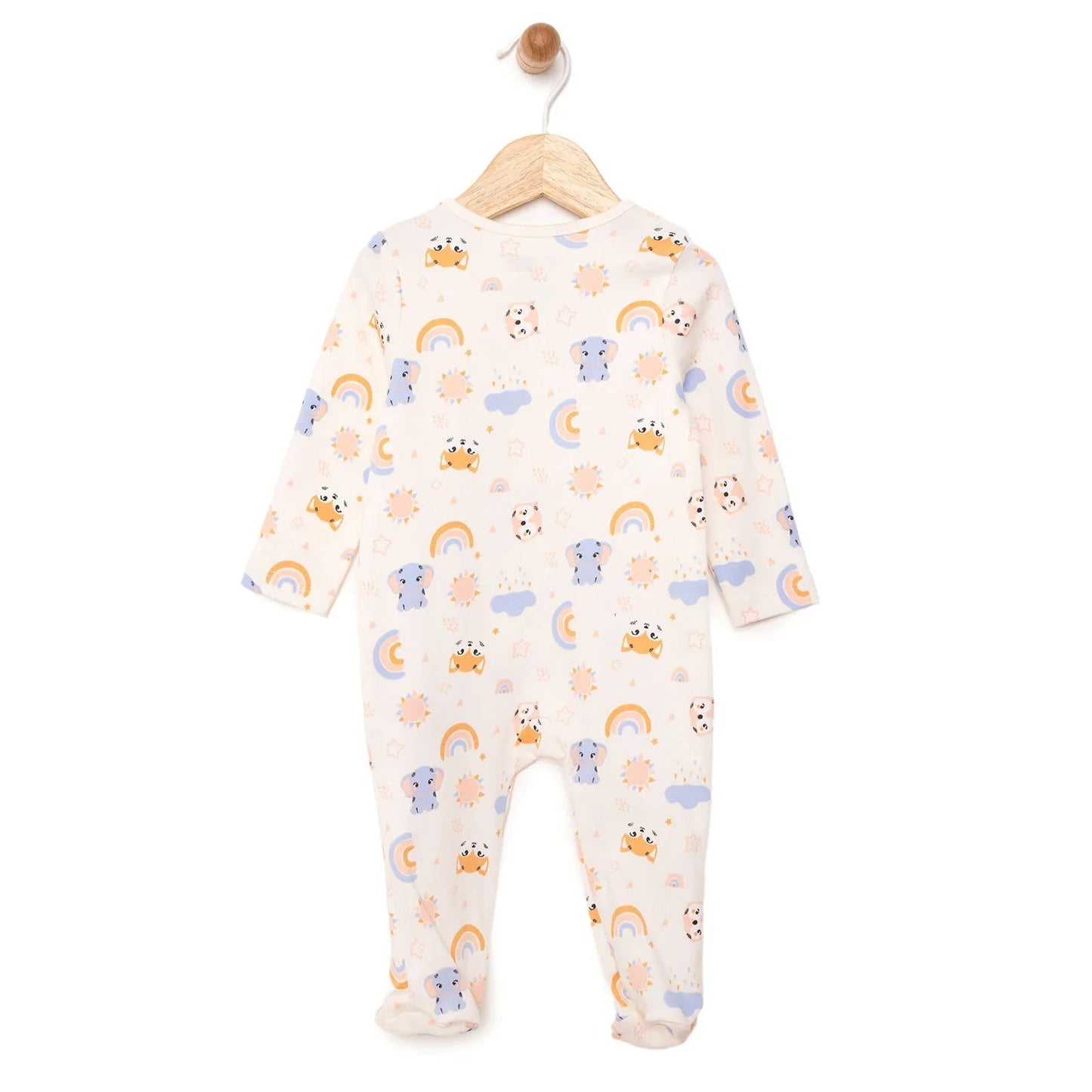 HelloBaby Newborn Girl Footed Jumpsuit - Beige - mezetto ebebek ebebek